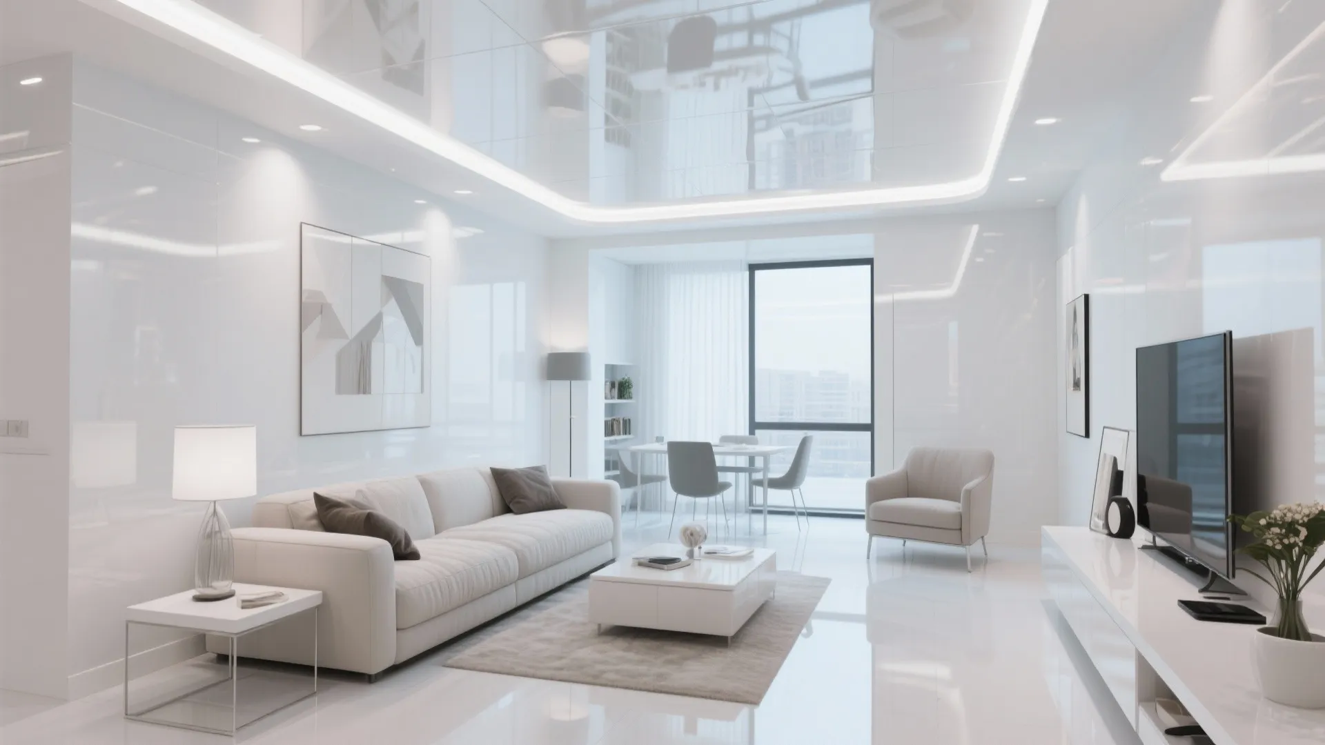 3. Glossy Stretch Ceiling