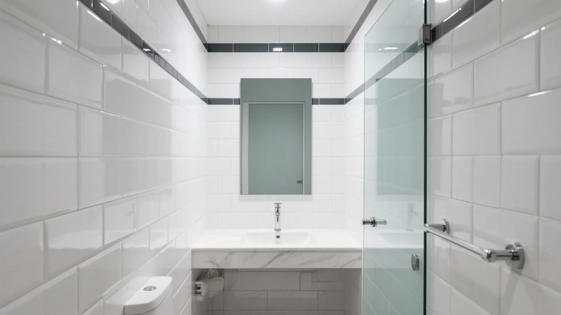 Glossy Subway Walls With Contrast Grout