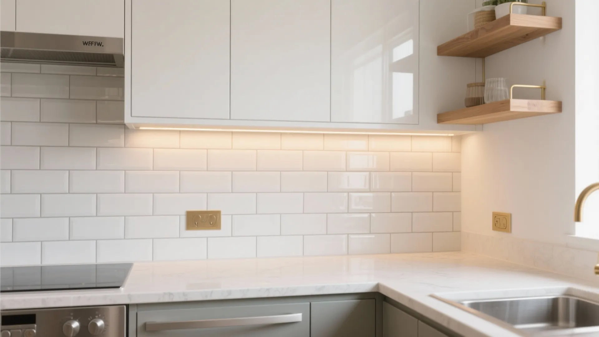 Glossy Subway Tiles That Visually Enlarge Compact Walls
