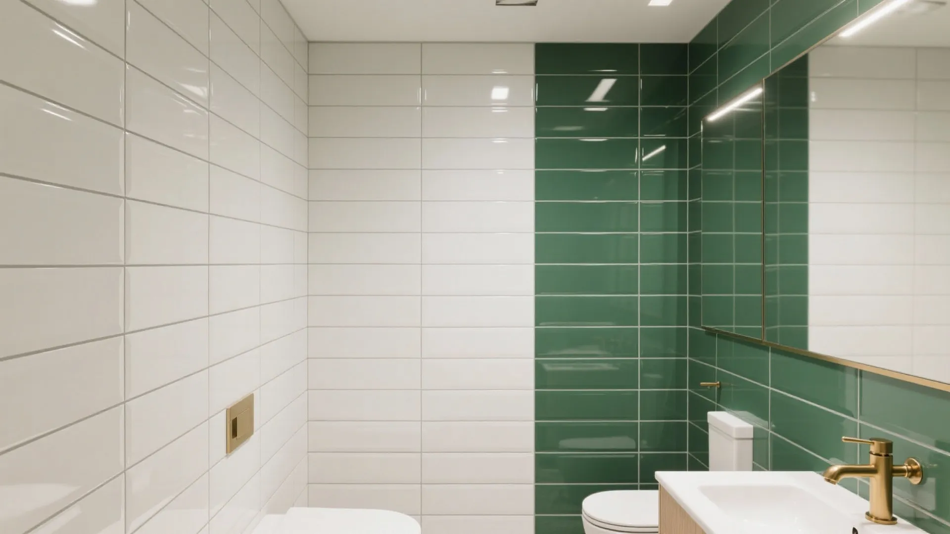 High-Gloss Subway Tiles and Vertical Stacking