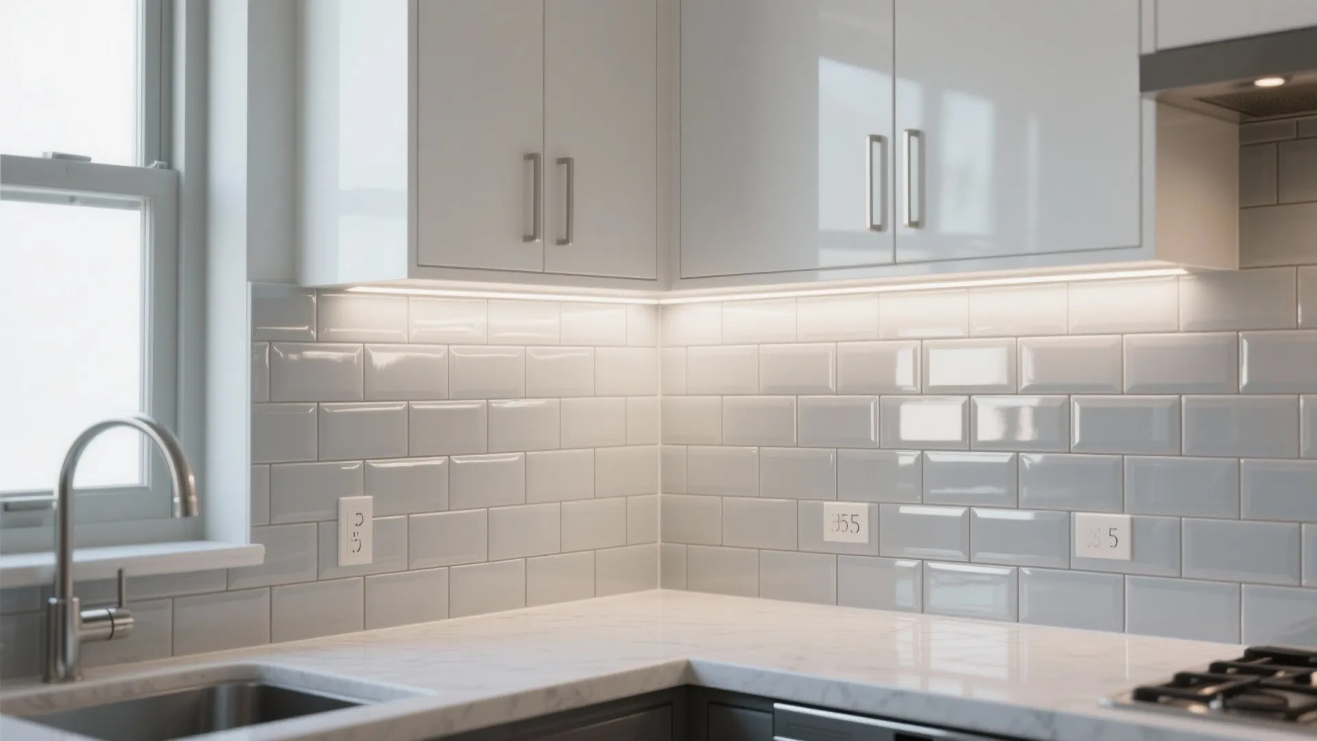 Glossy Subway Tiles for Light Bounce