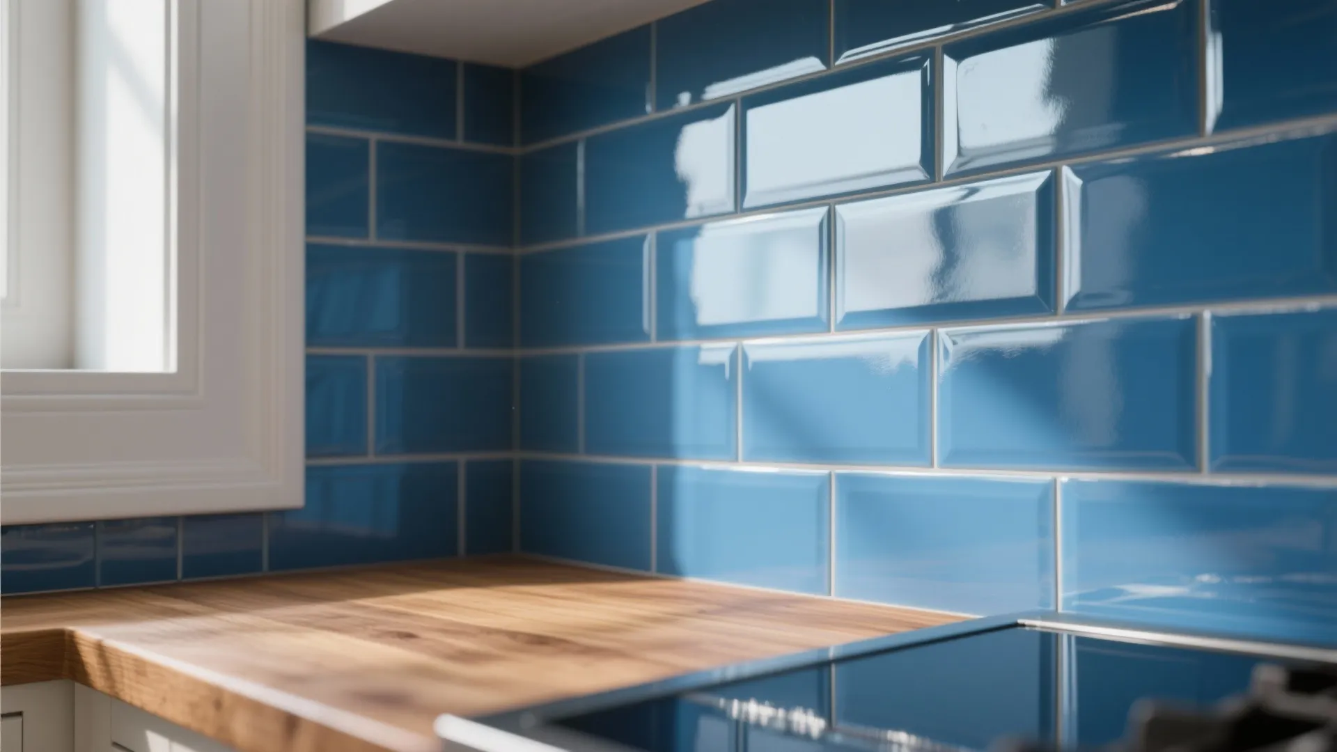 1. Glossy Subway Blue for a Timeless Pop