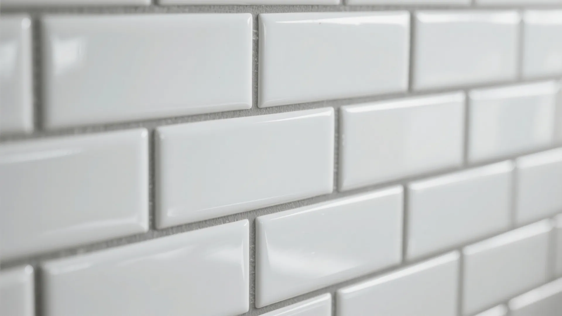 2) Glossy subway with slim grout for bounce and brightness