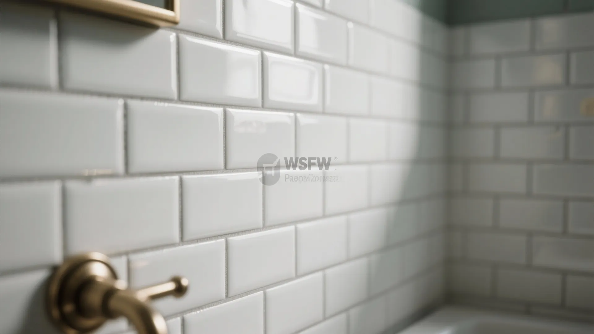 Glossy subway tiles with tight grout for bounce