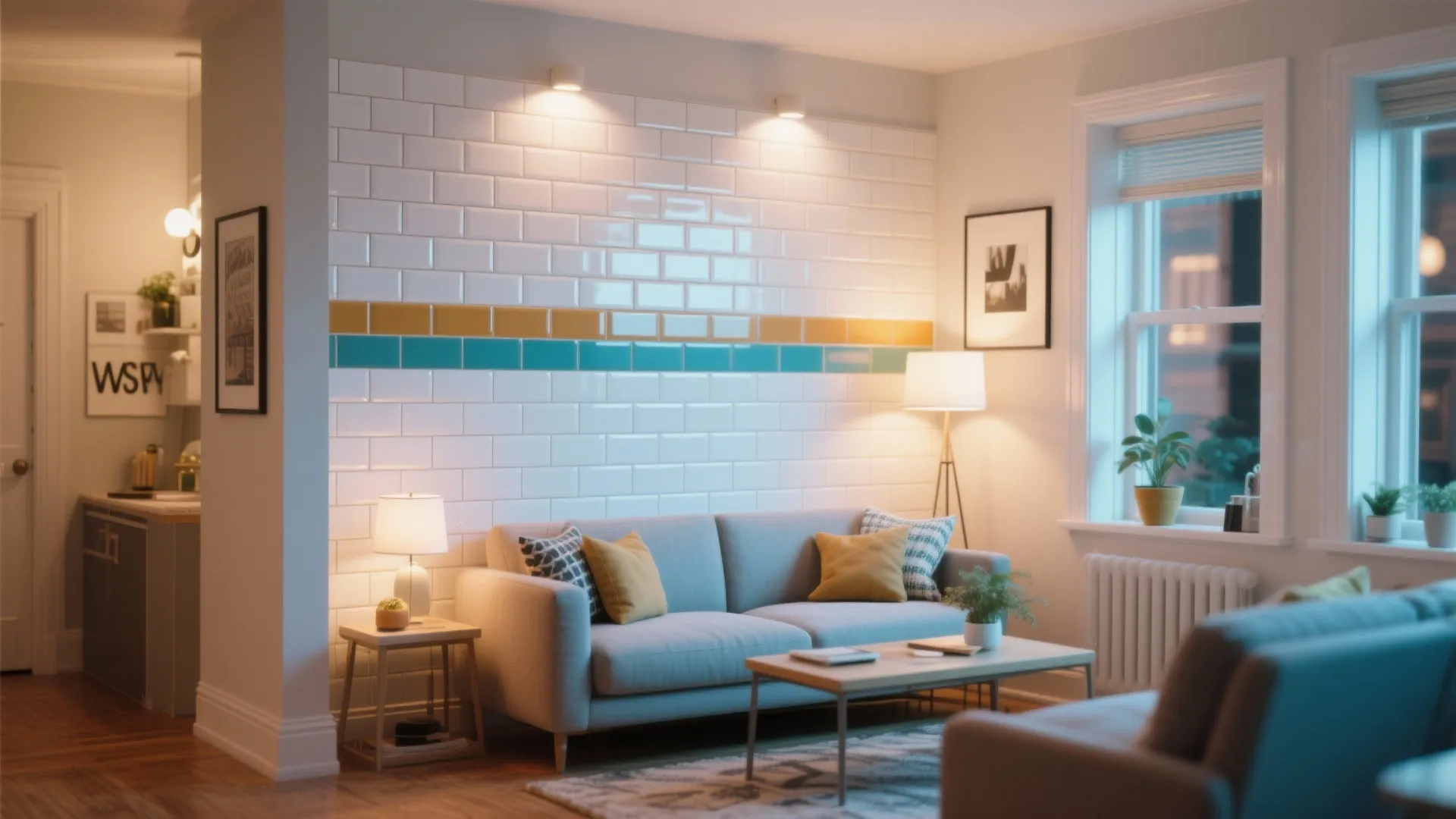 7. Glossy Subway Tiles