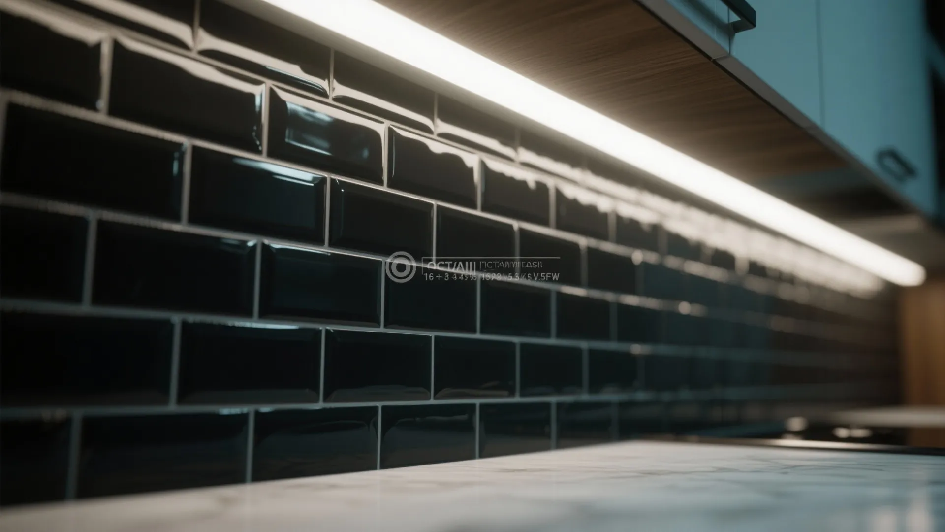 1. Glossy Black Subway Tiles for Depth