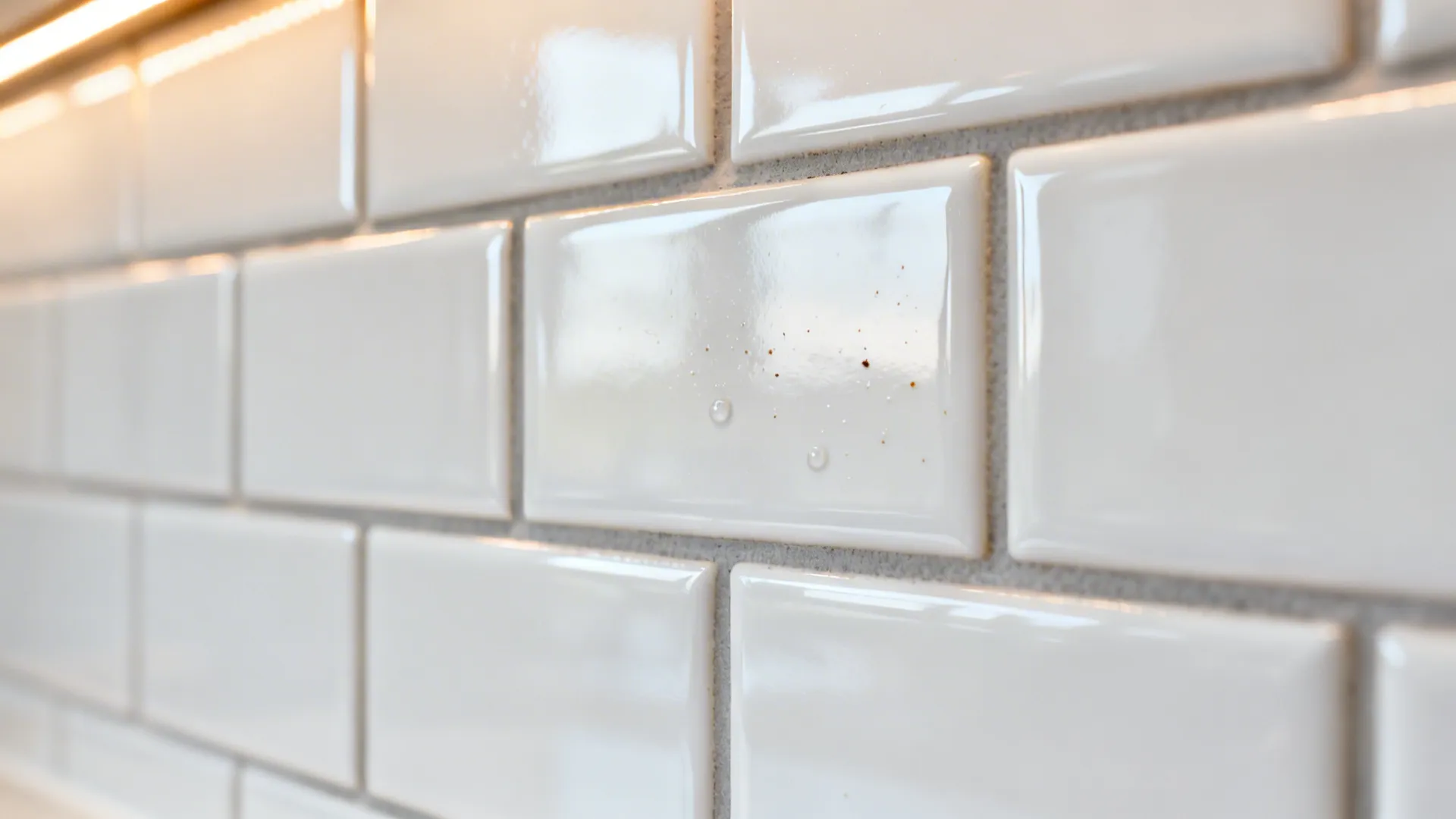 Glossy metro tiles for easy clean