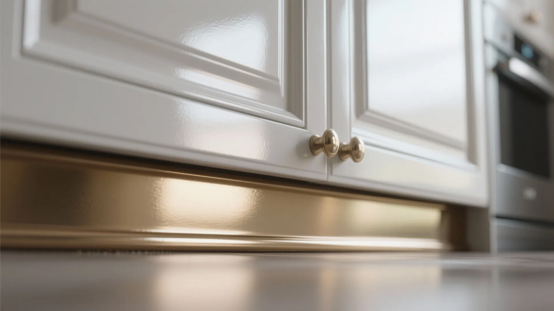 3. High-gloss trims and cabinet highlights