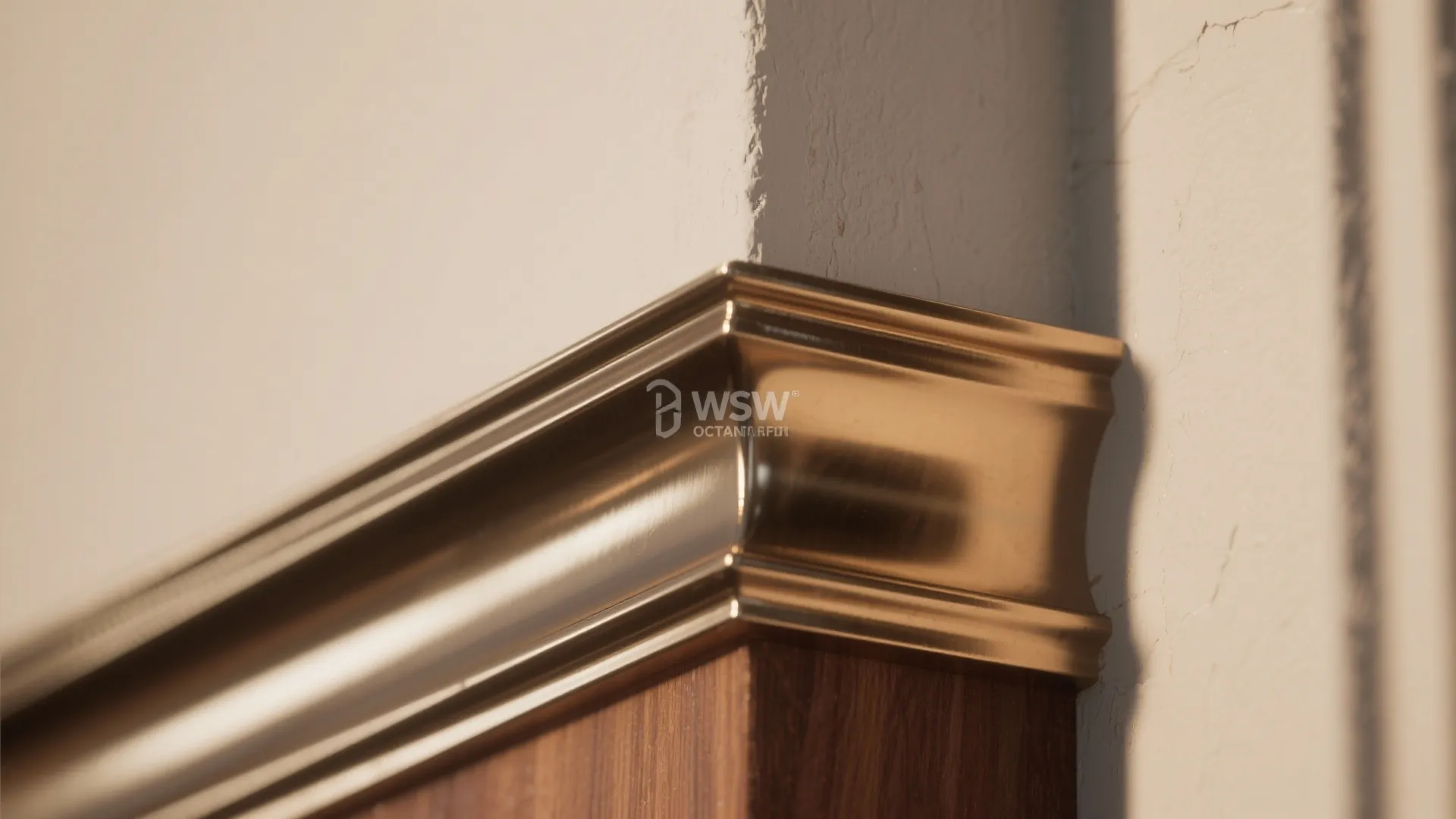 Macro view of glossy painted trim beside a matte wall, showing contrast in sheen and texture.