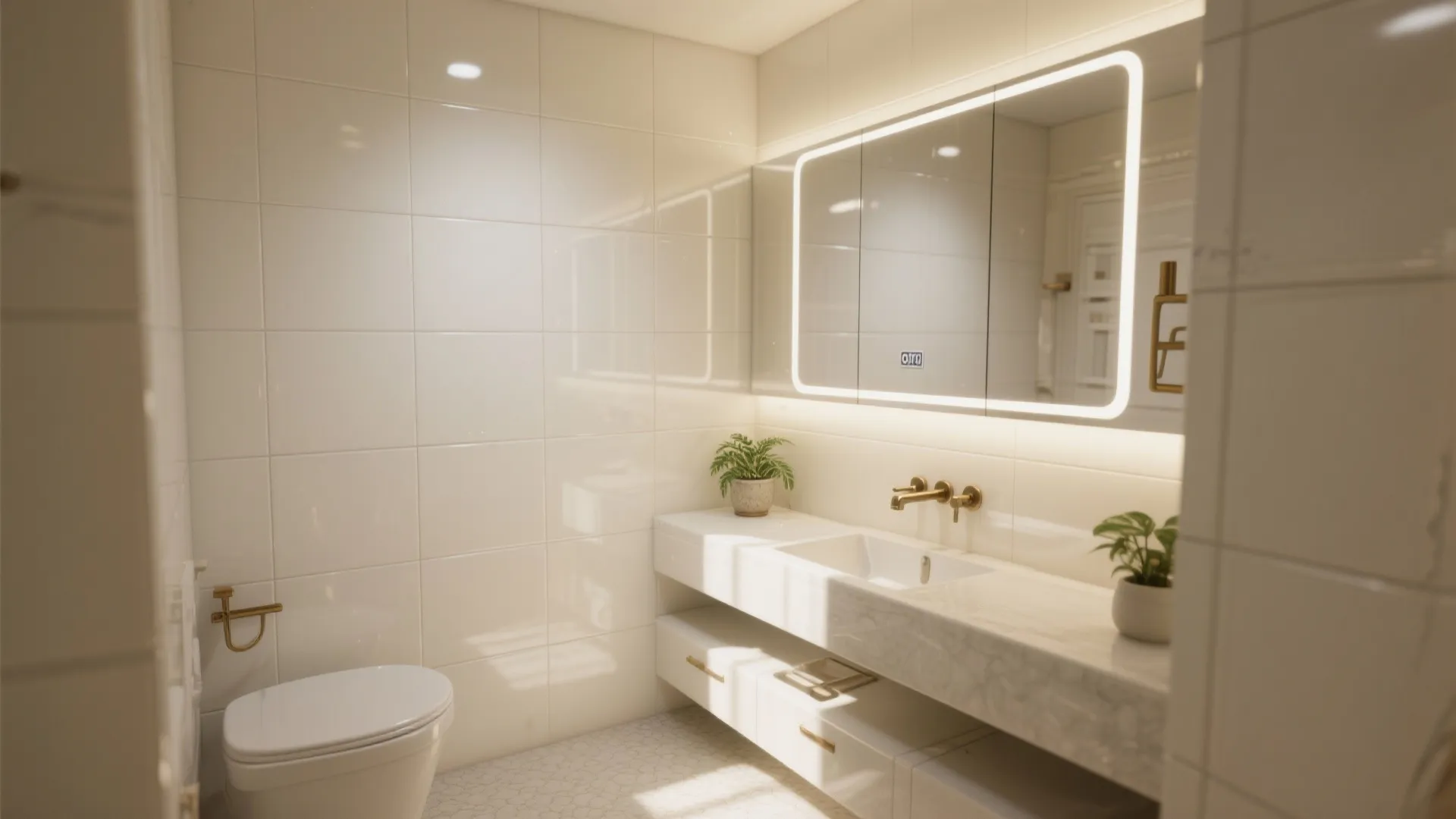 Minimal, light-reflective wall tiles