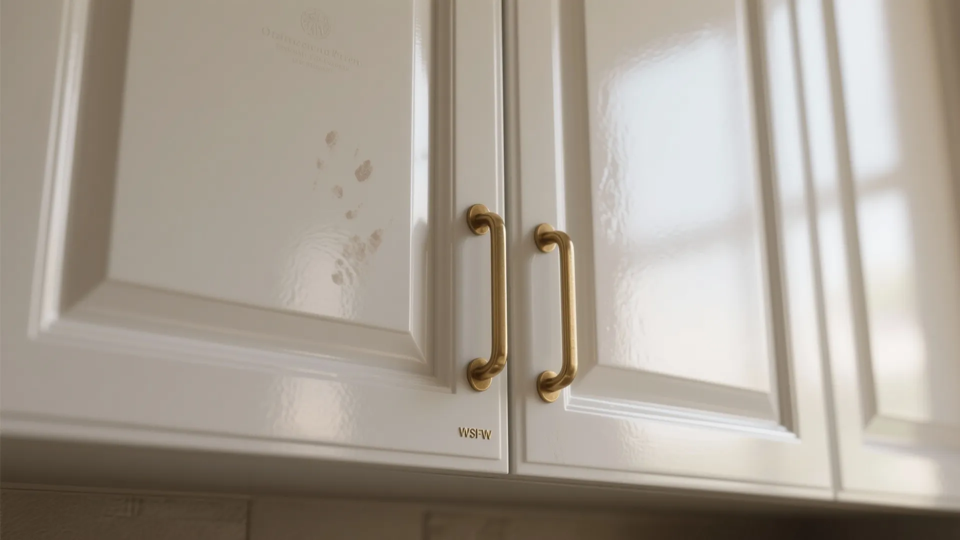 1. Brighten with reflective white cabinets