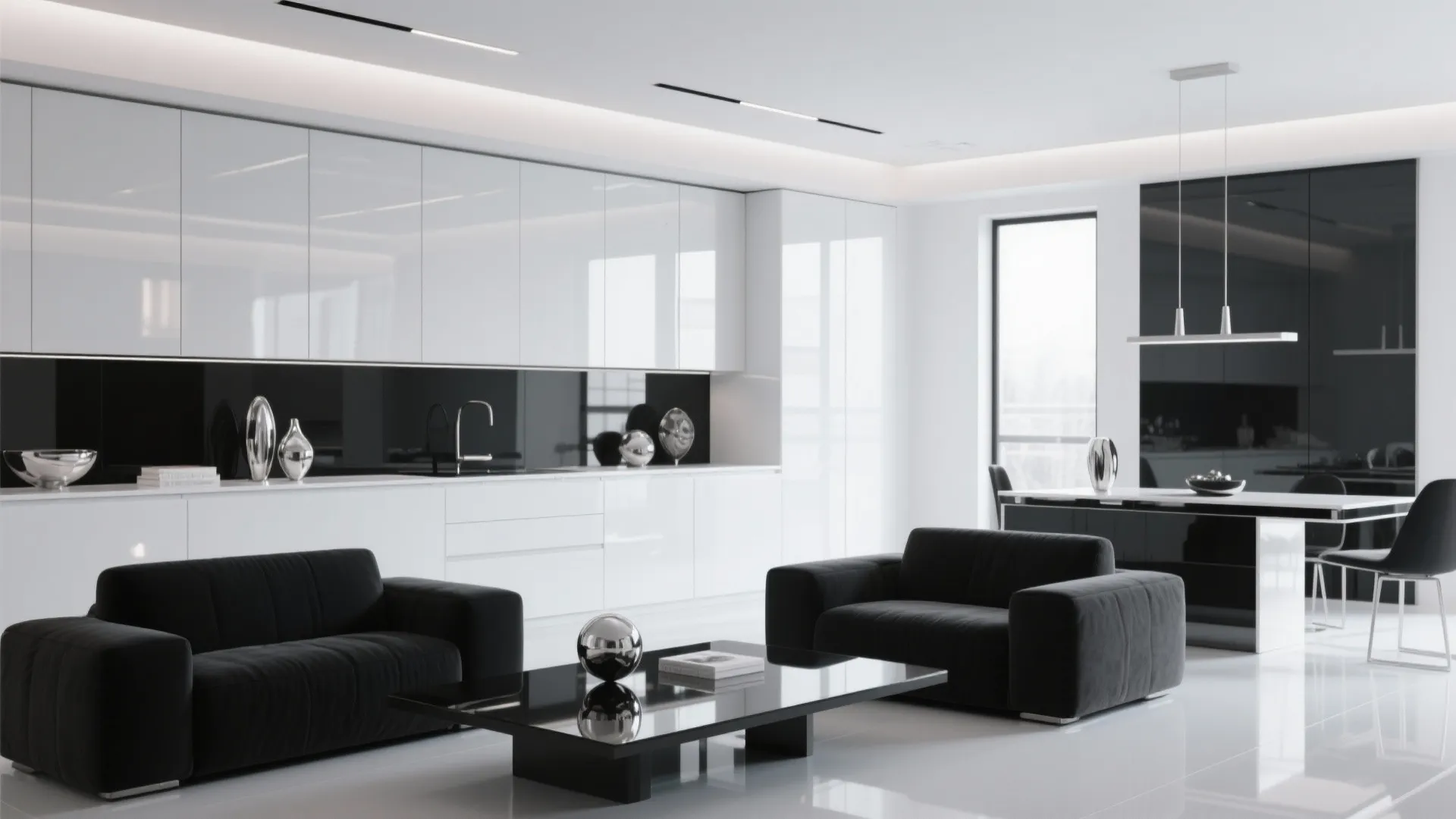 9. Glossy White Surfaces