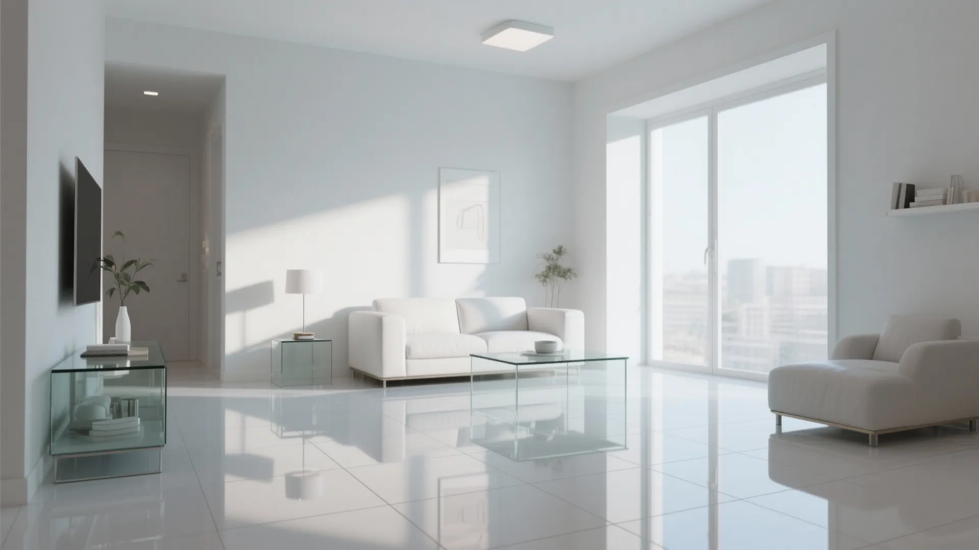 6. Glossy White Tiles for Light Reflection