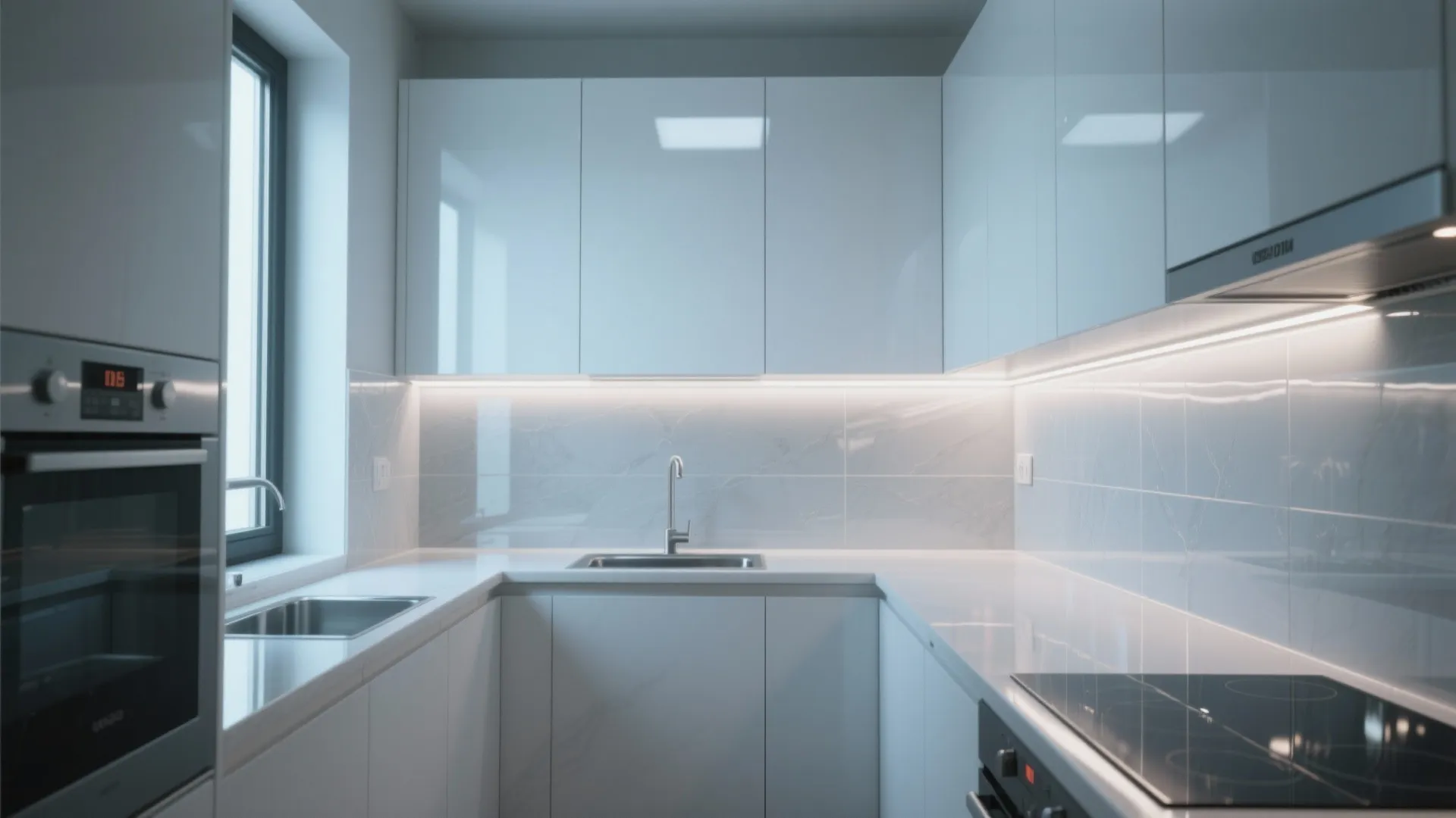 4. Reflective whites and glossy grays for light