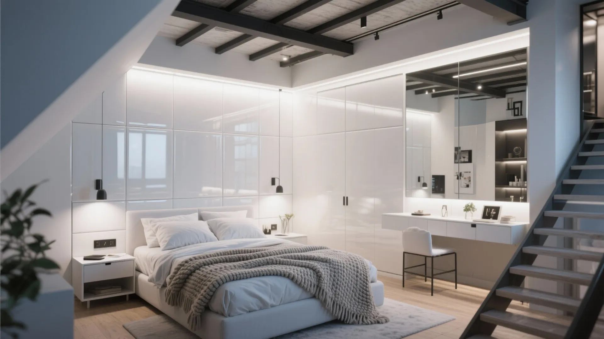 3. Glossy White Panels