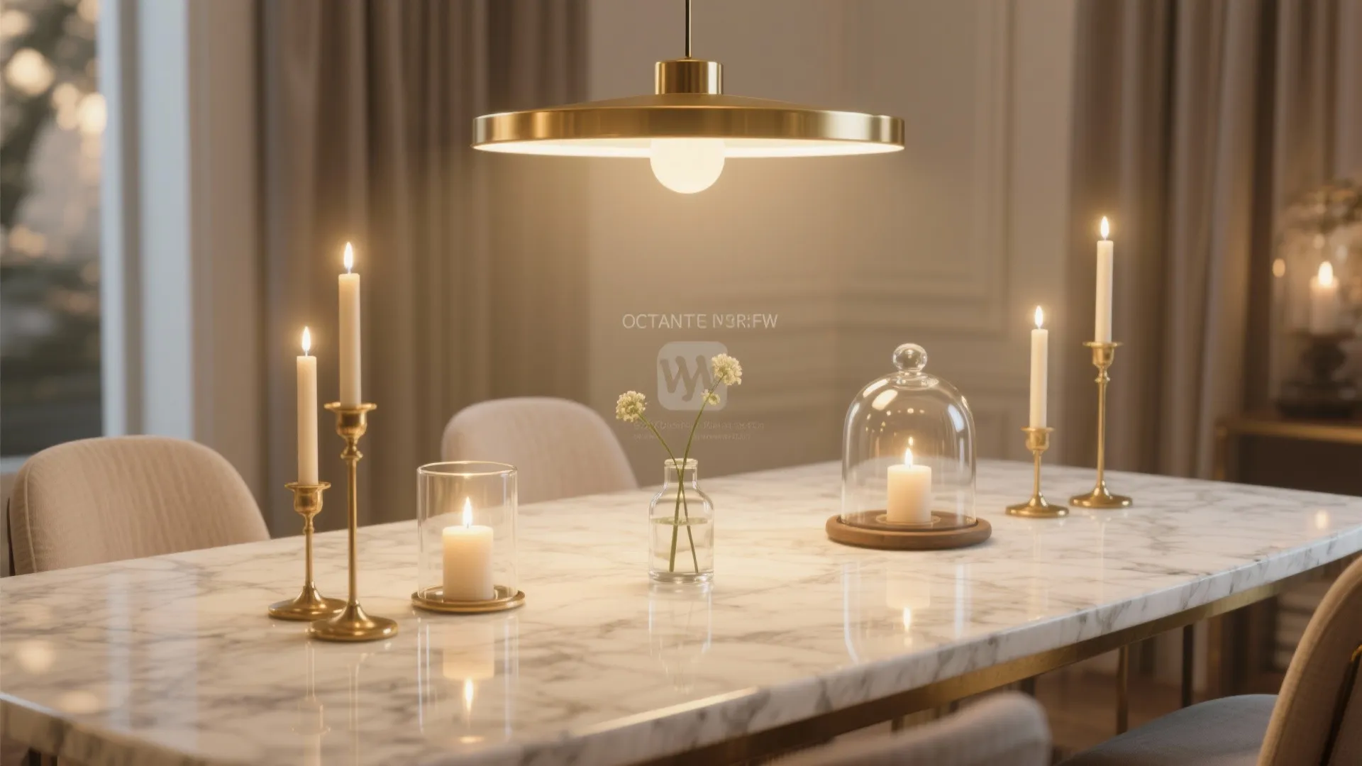 4) Glow and glass that flatter marble