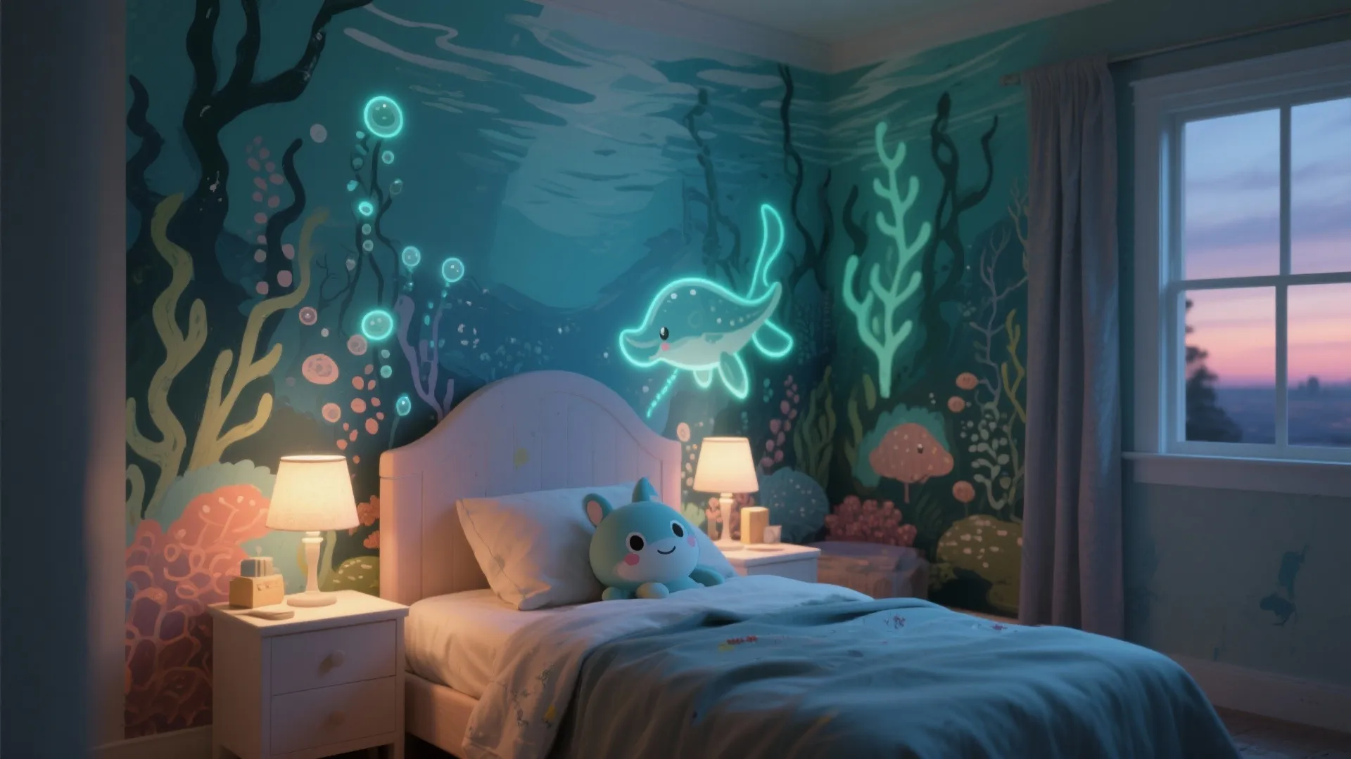Idea 5: Underwater Mural with Glow Paint