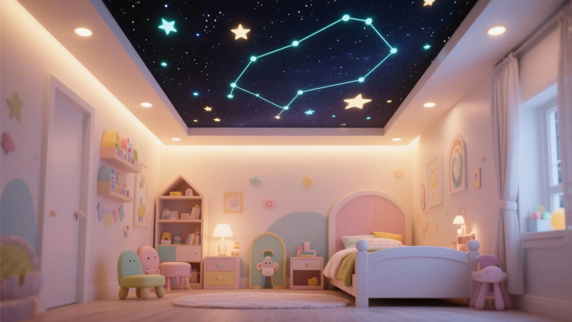 Glow-in-the-Dark Stars Pop Ceiling