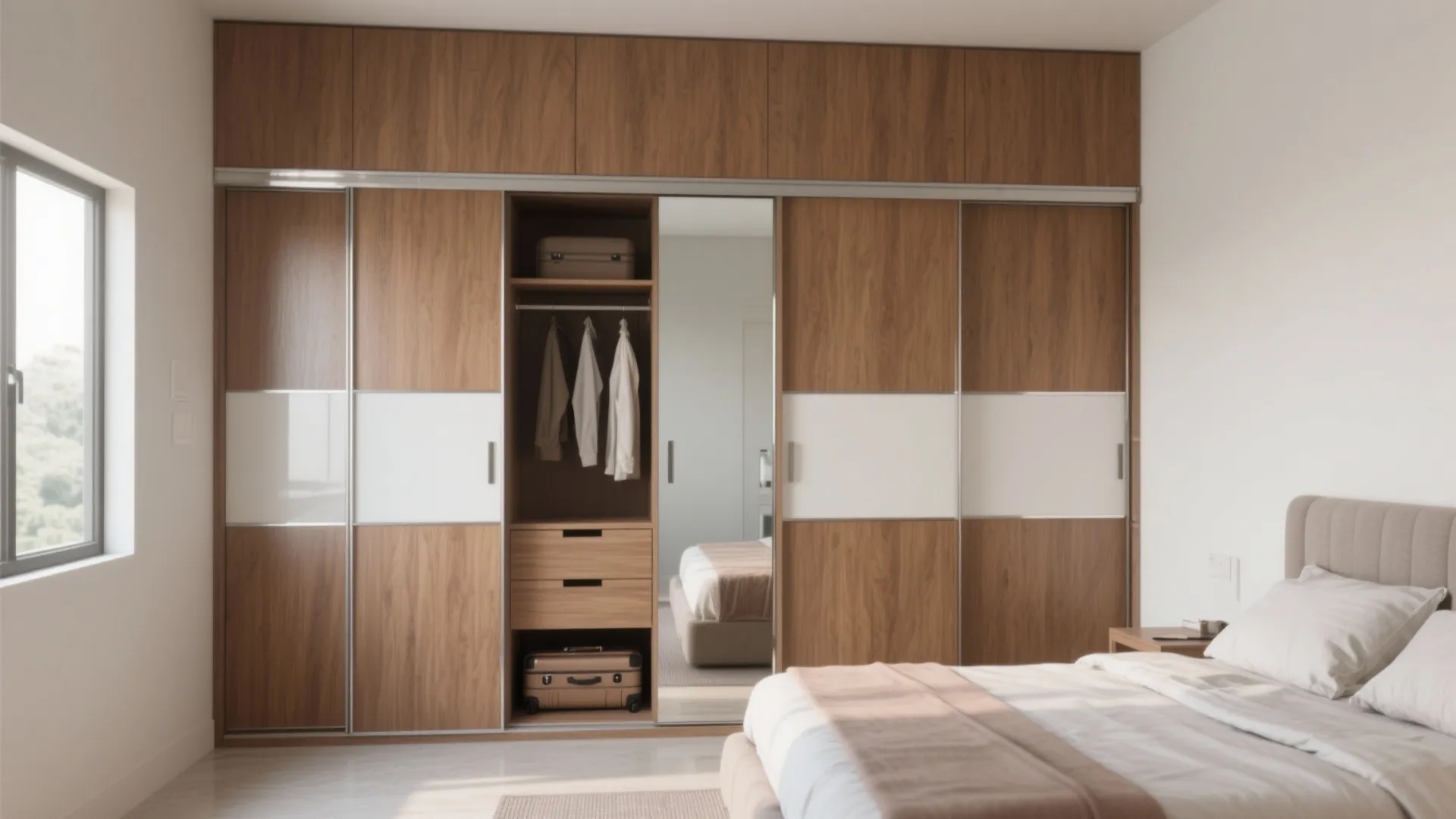 Floor-to-ceiling wardrobes with sliding doors