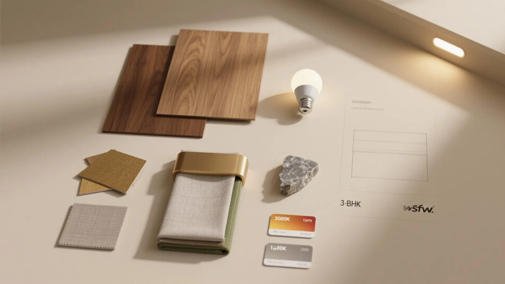 Warm wood accents and layered lighting