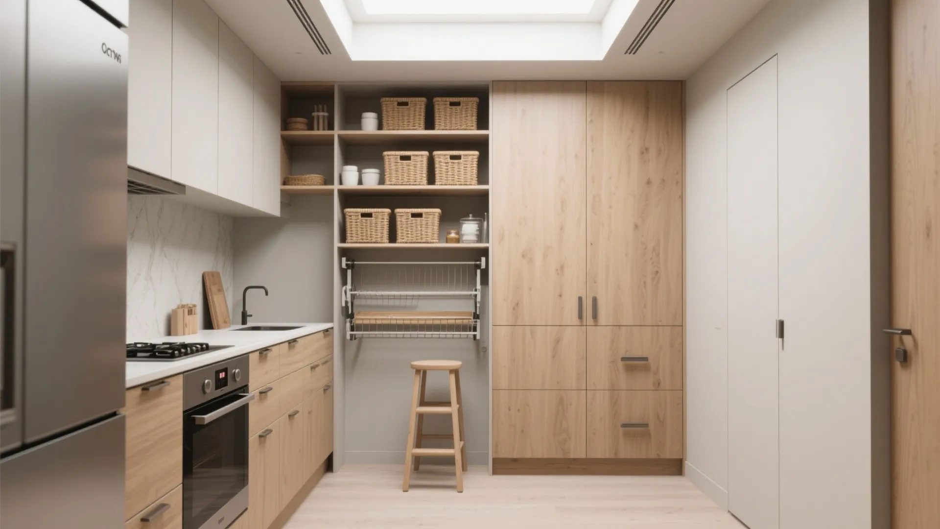 2. Go vertical: tall cabinets and clever upper storage