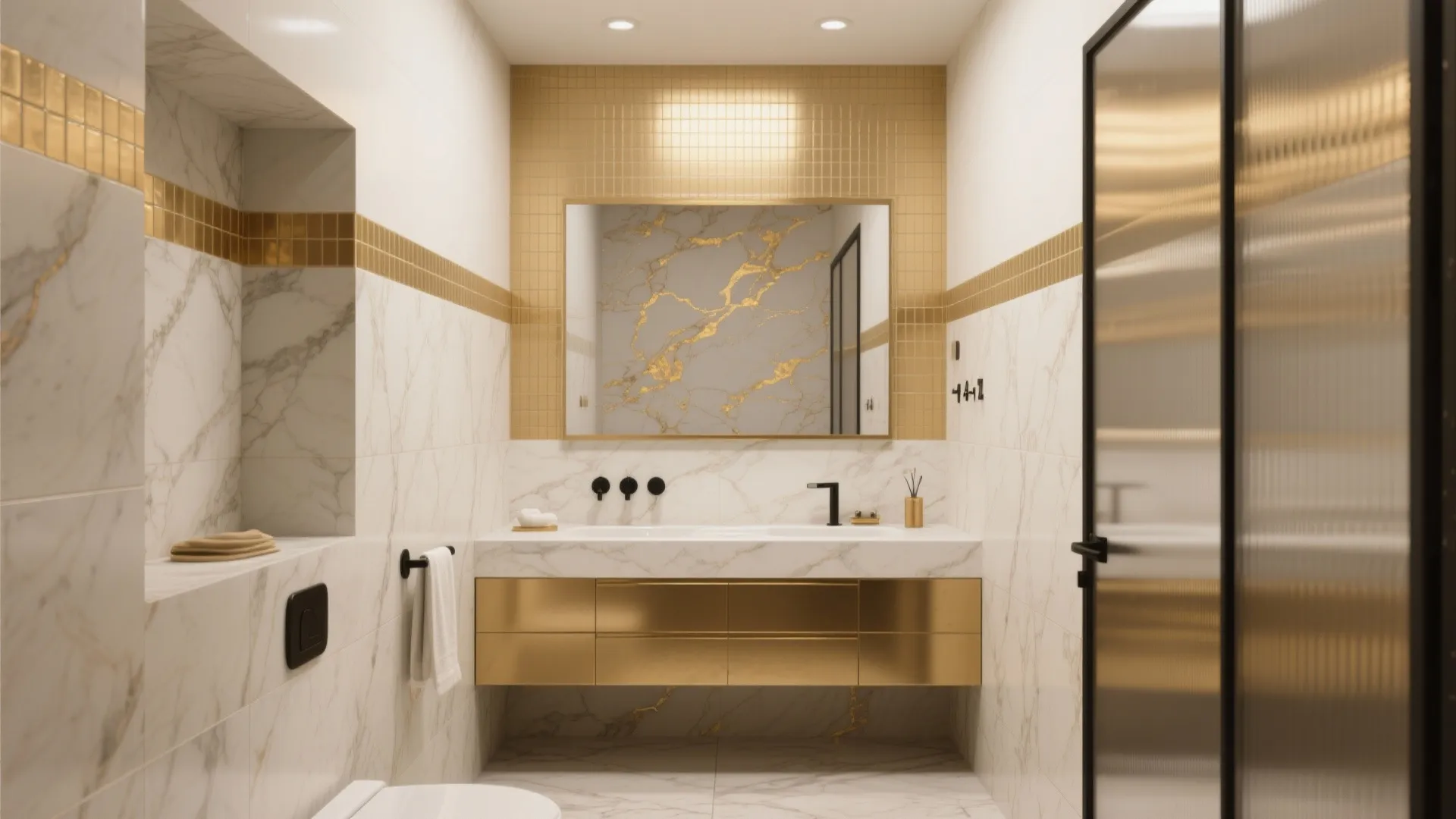 5 Gold Bathroom Tiles Ideas for Small Bathrooms: A senior interior designer’s guide to using gold bathroom tiles beautifully in compact spaces