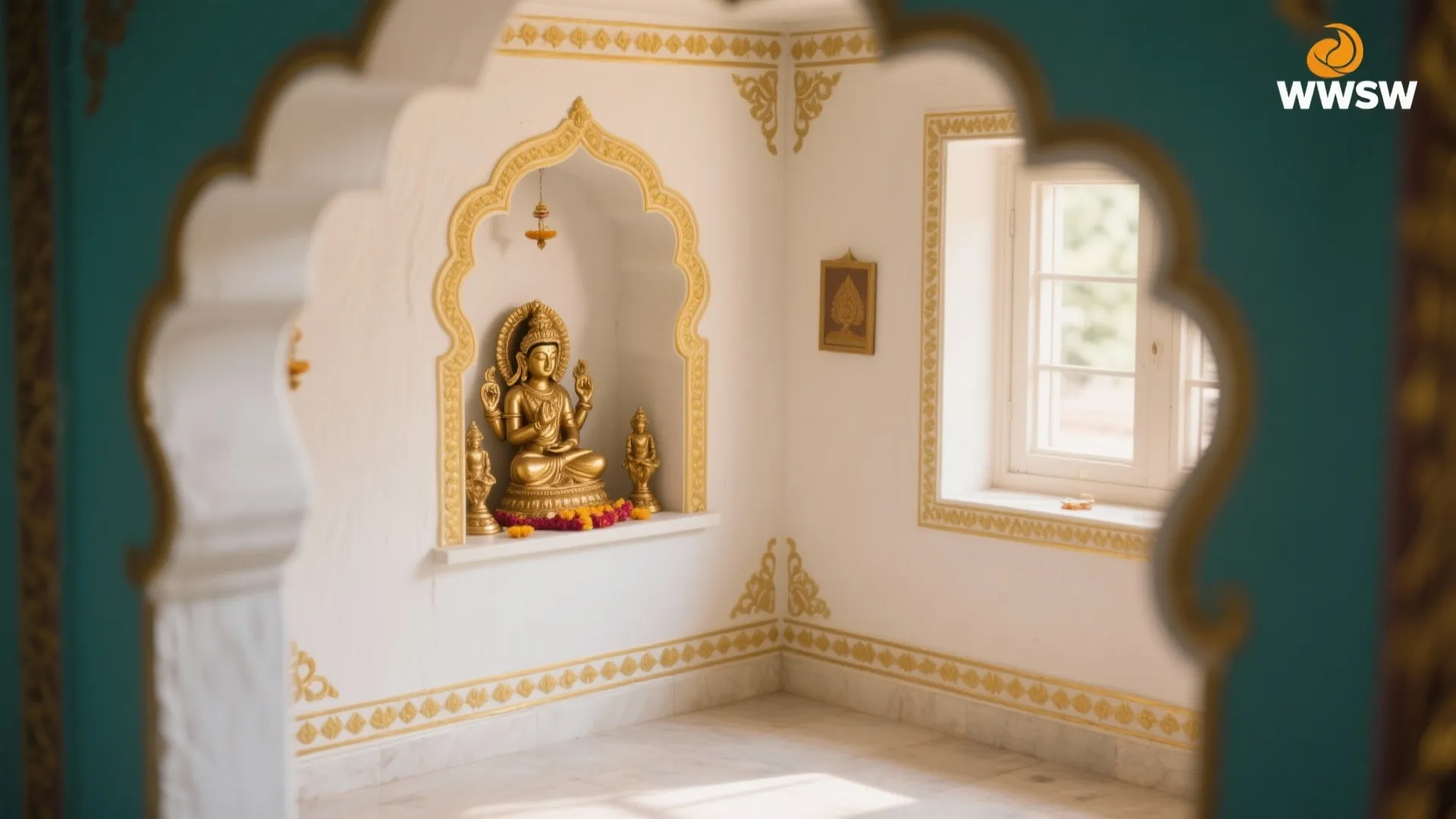 Off-White with Gold Borders