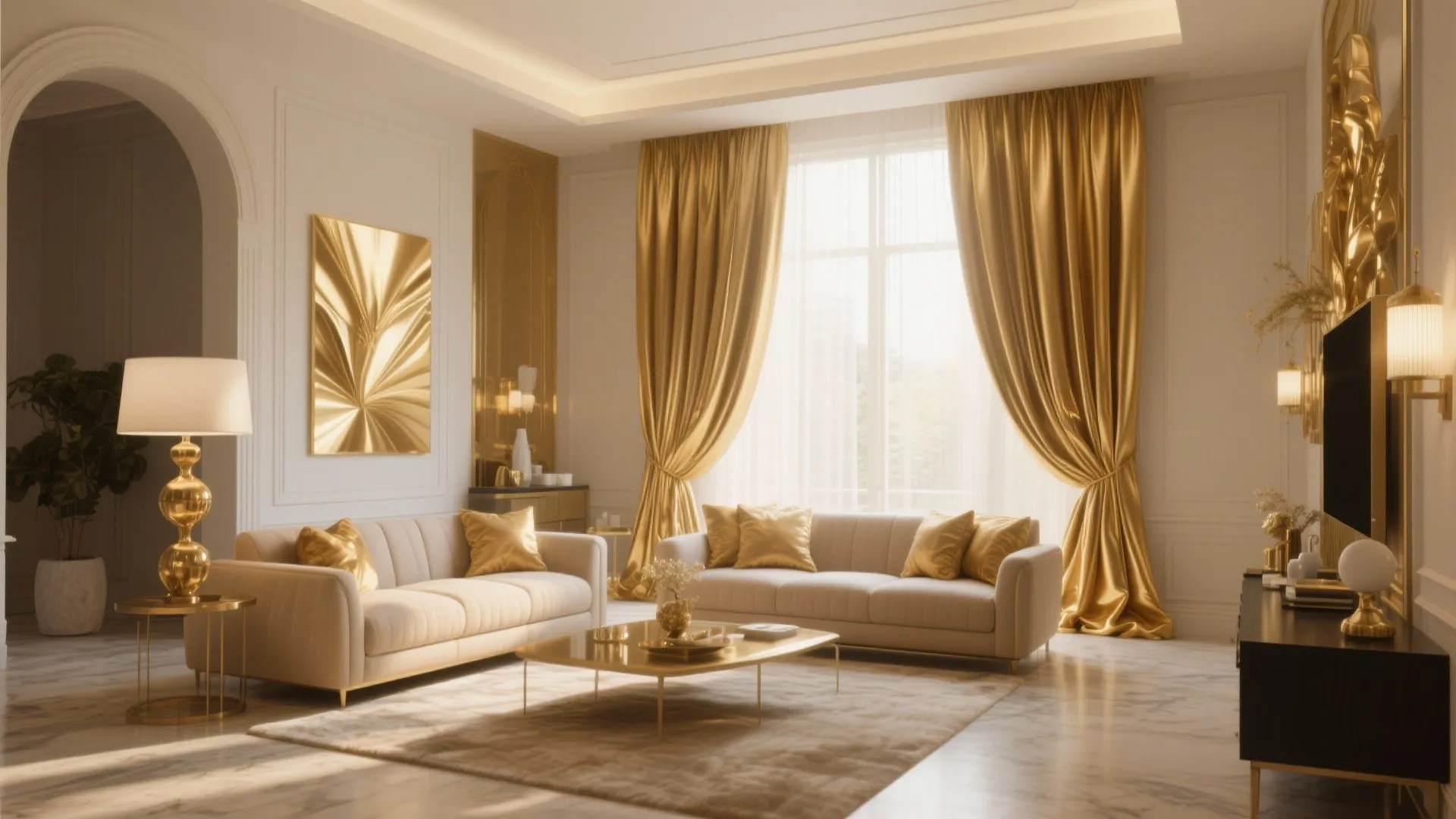 10 Gold Curtain Ideas for Your Living Room: Infuse Elegance and Warmth into Your Space with These Designer-Approved Gold Curtain Inspiration