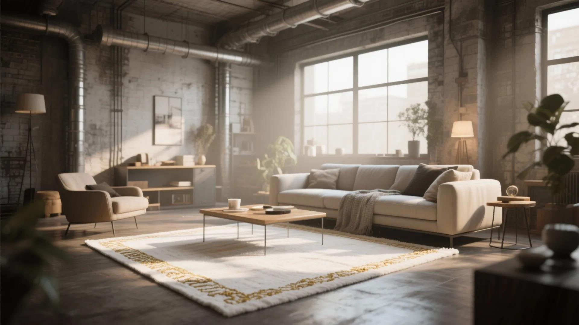 8. Gold-Detailed Rugs