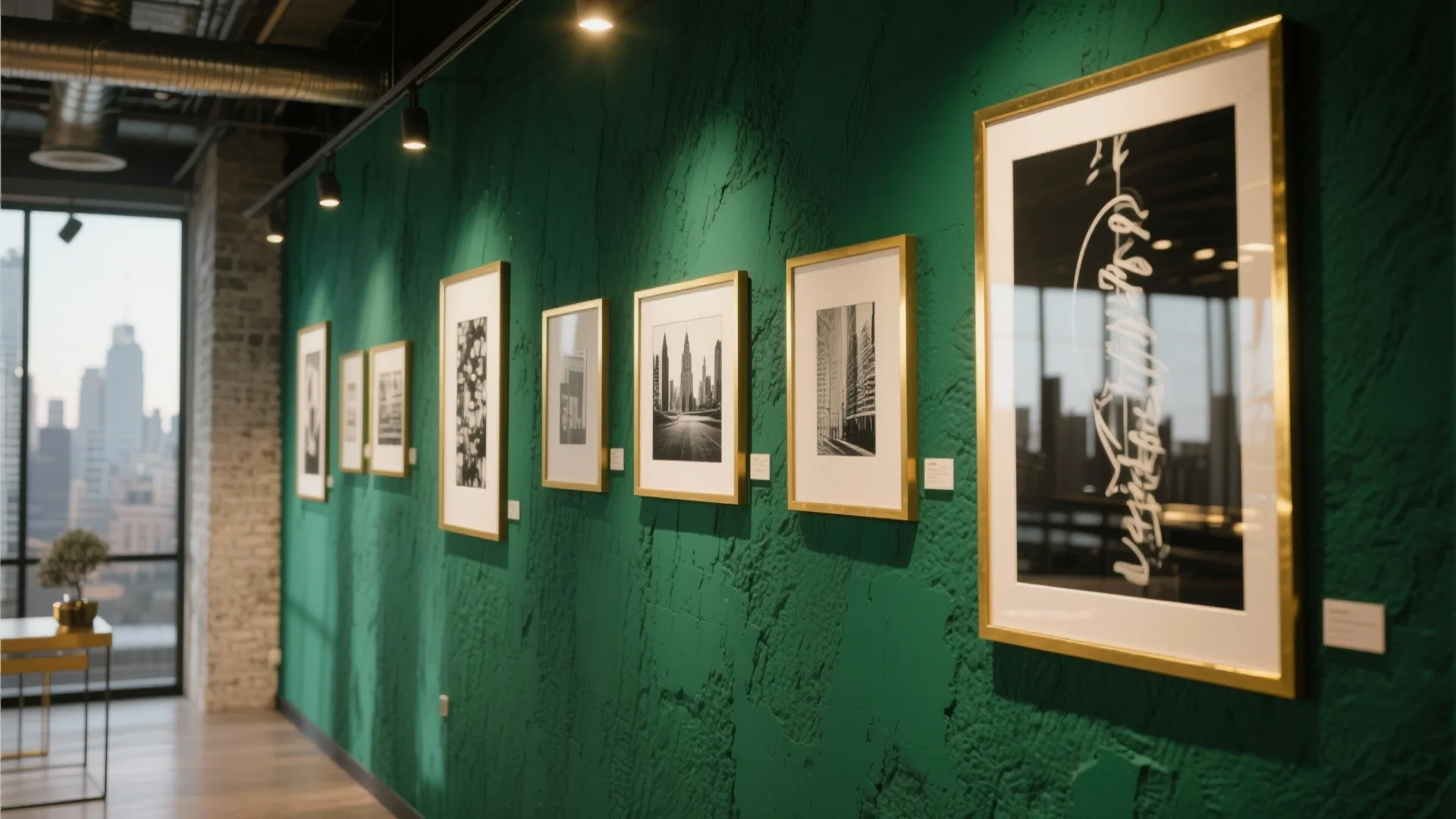2. Gold-Framed Art Gallery Wall
