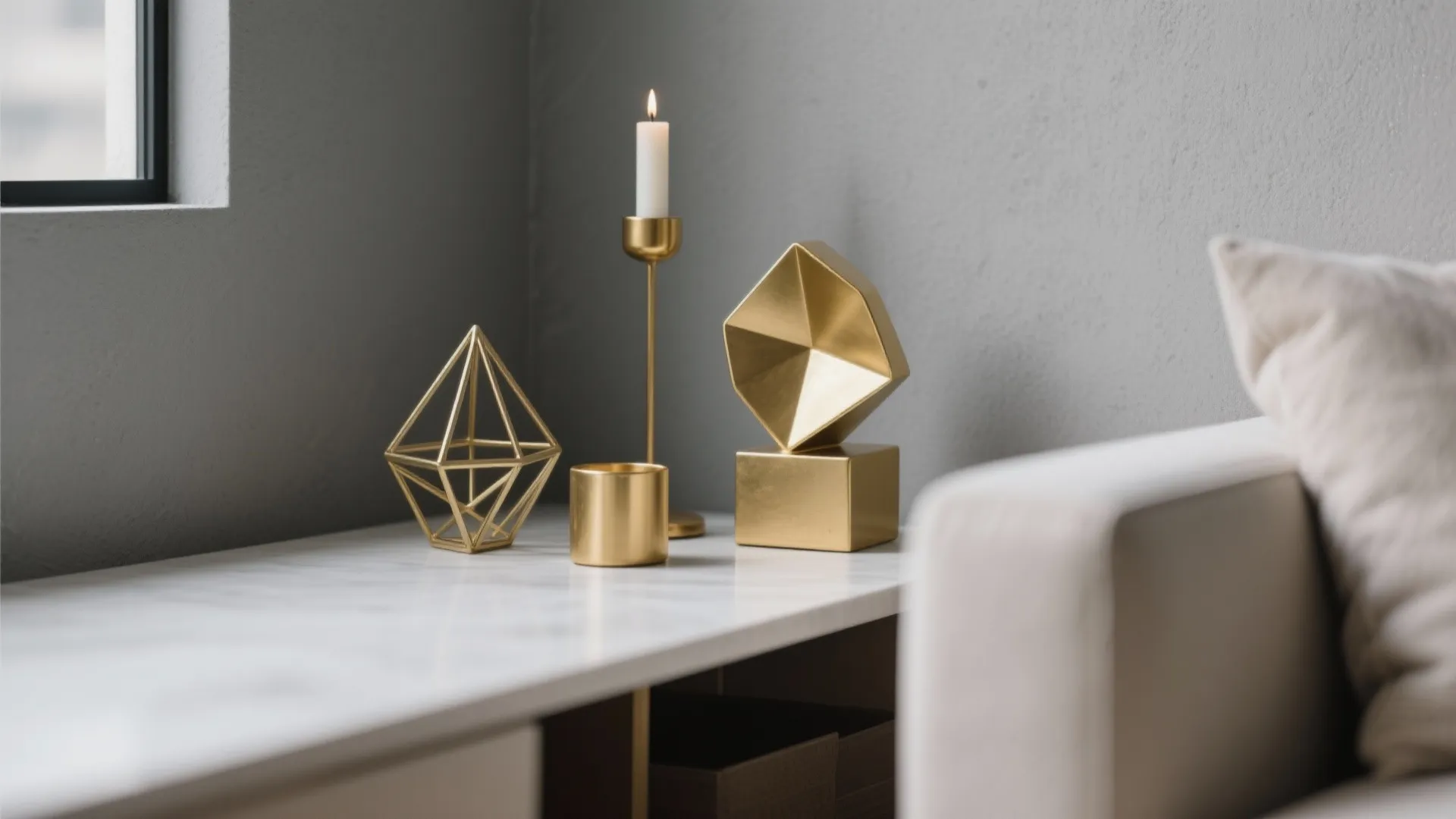 7. Geometric Gold Accessories