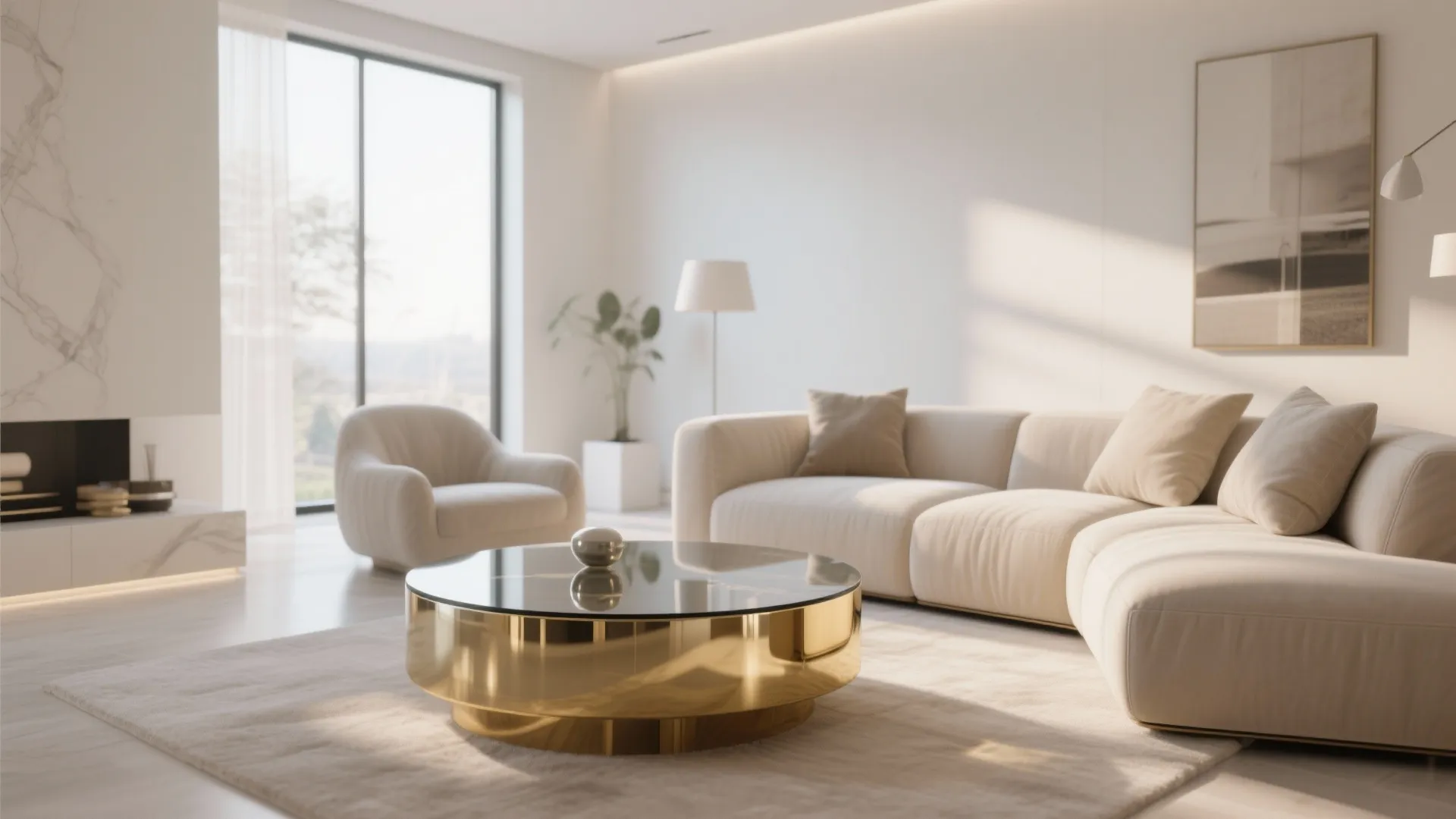5. Gold and Glass Coffee Tables