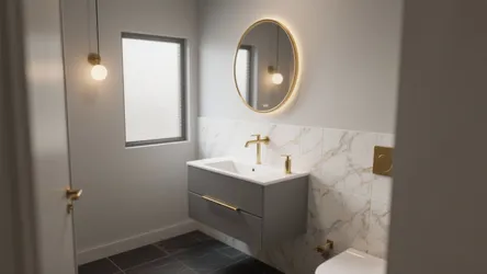 Gold Grey Bathroom Ideas — 5 Chic Inspirations
