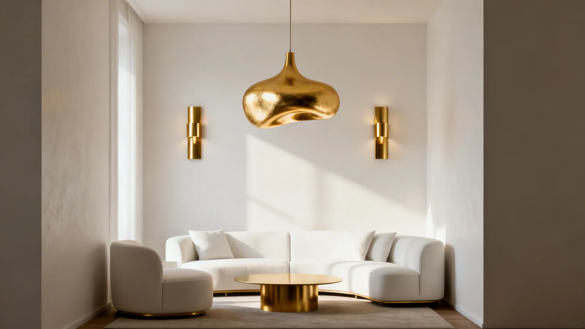 3. Statement Gold Lighting as Art