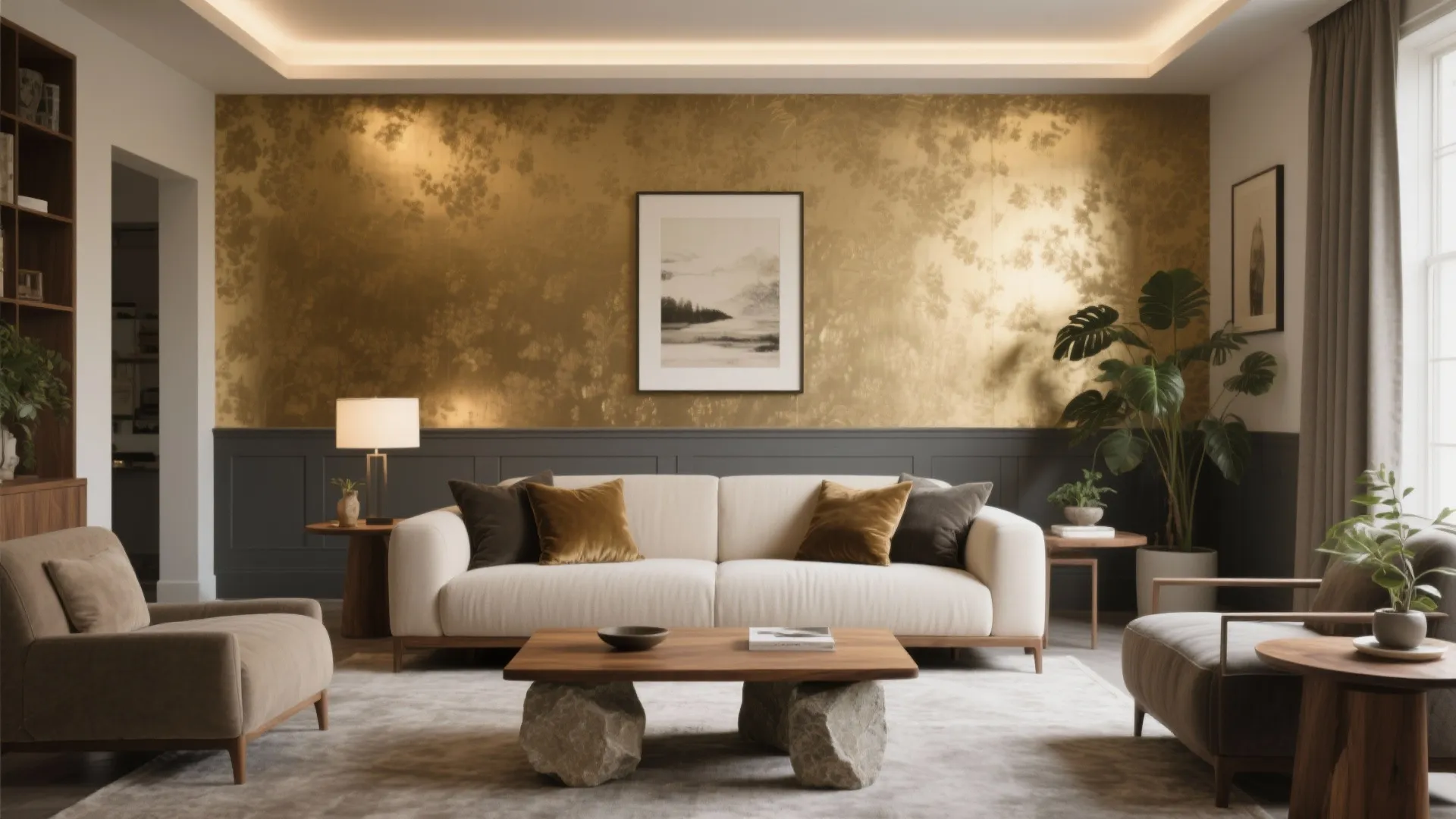 Gold Wallpaper Living Room: Elegant Transformations for Any Space: Fast-Track Guide to a 1-Minute Stunning Gold Living Room Makeover