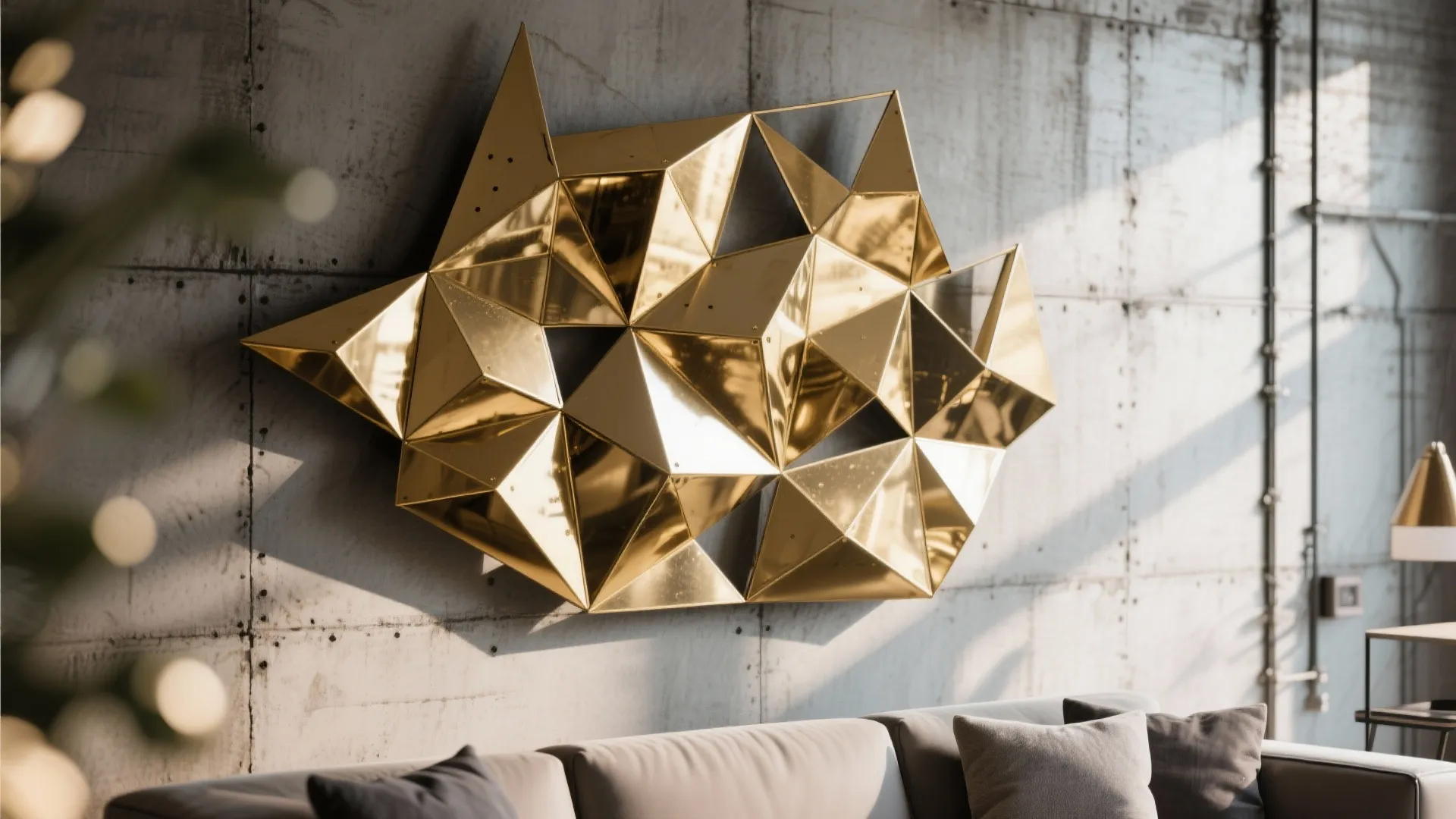 3. Geometric Metal Wall Sculptures