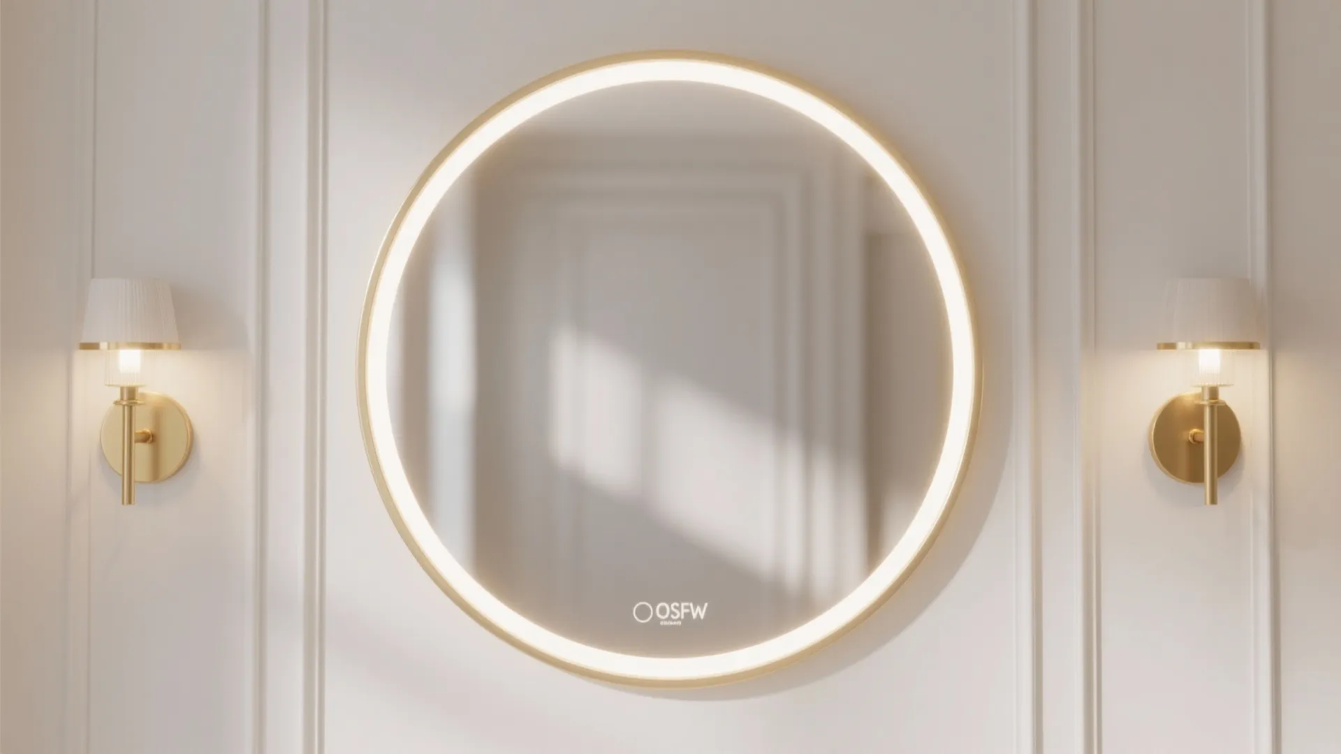 4. Statement mirror and layered lighting