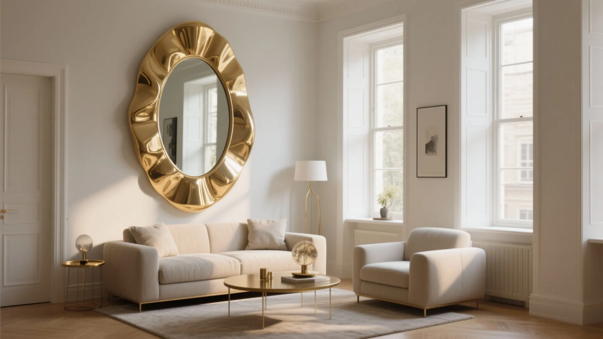 4. Statement Mirror or Art in Gold Frames