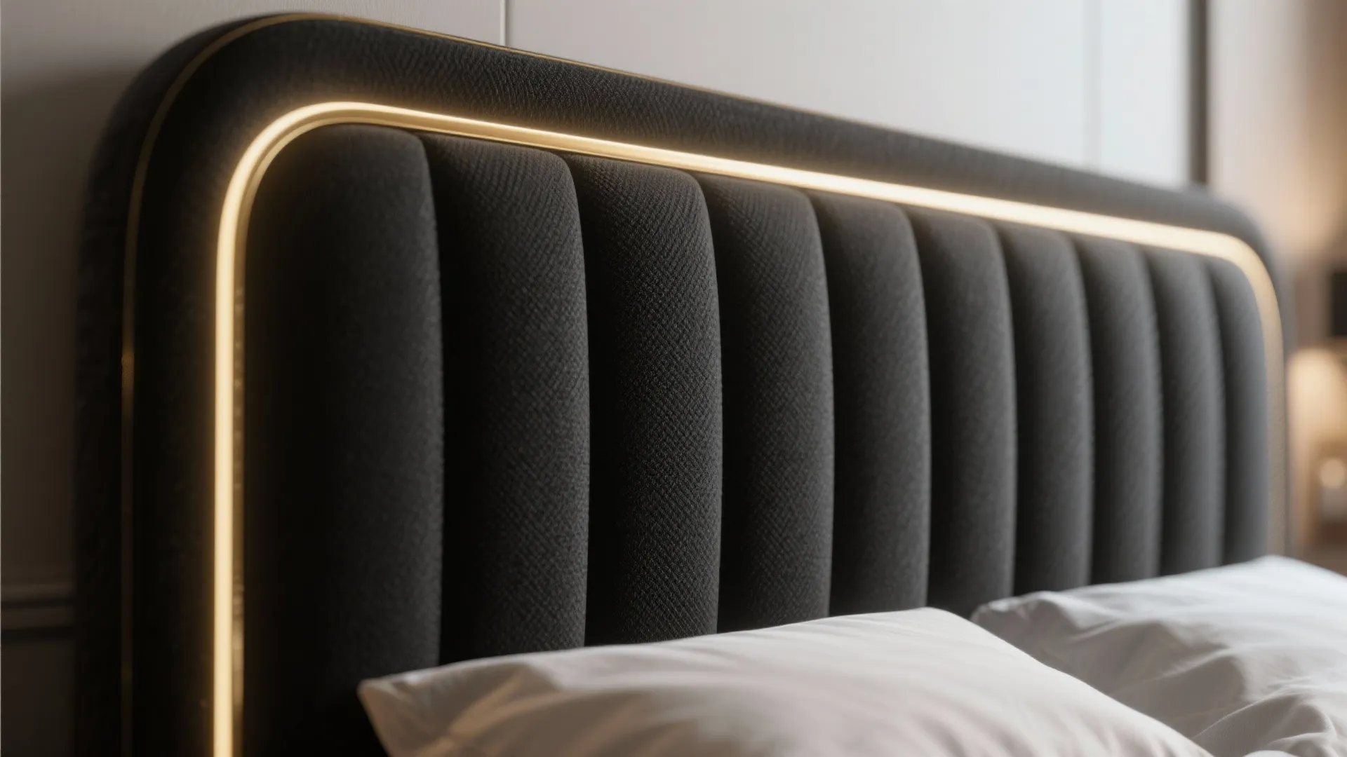 1. Statement headboard with gold trim