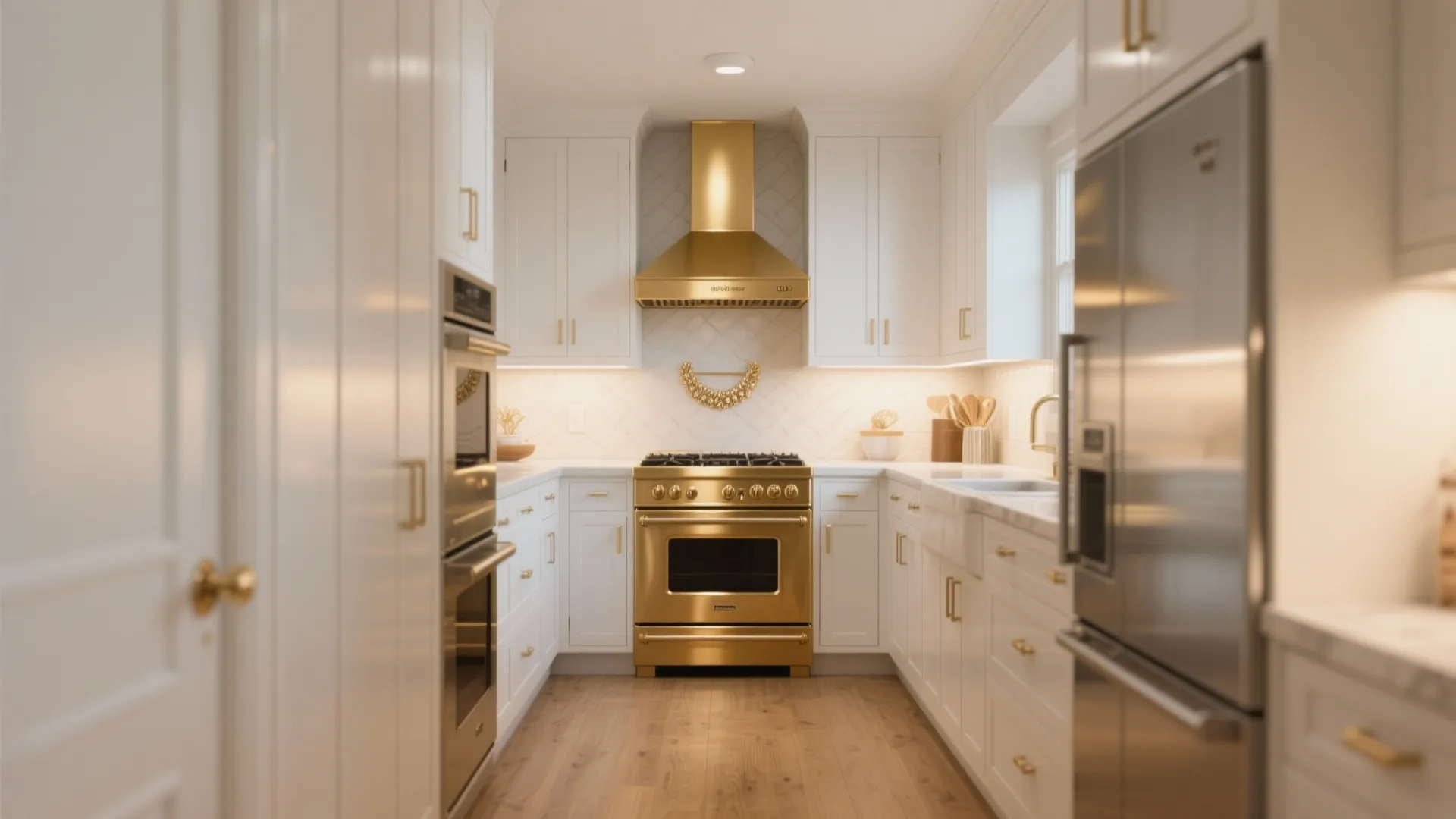 2. Gold Statement Range in a White Nook