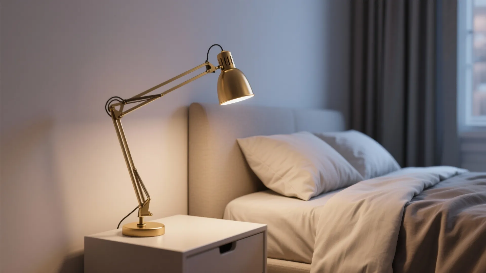 2. Swing-Arm Reading Light by the Bed