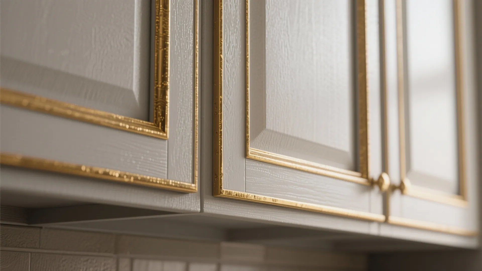 2. Gold trim and cabinet highlights