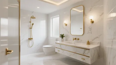 5 Gold & White Bathroom Ideas