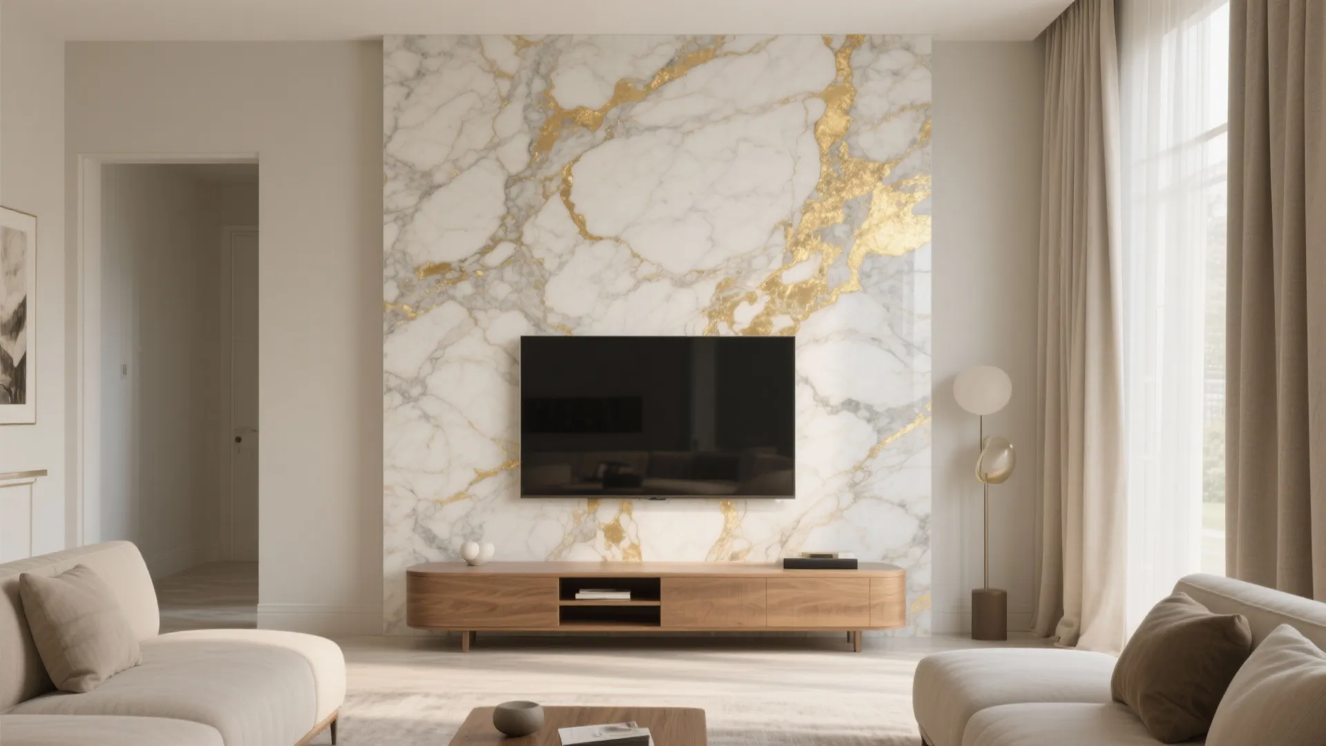 Golden Stone, Wallpaper, or Art as a Focal Surface