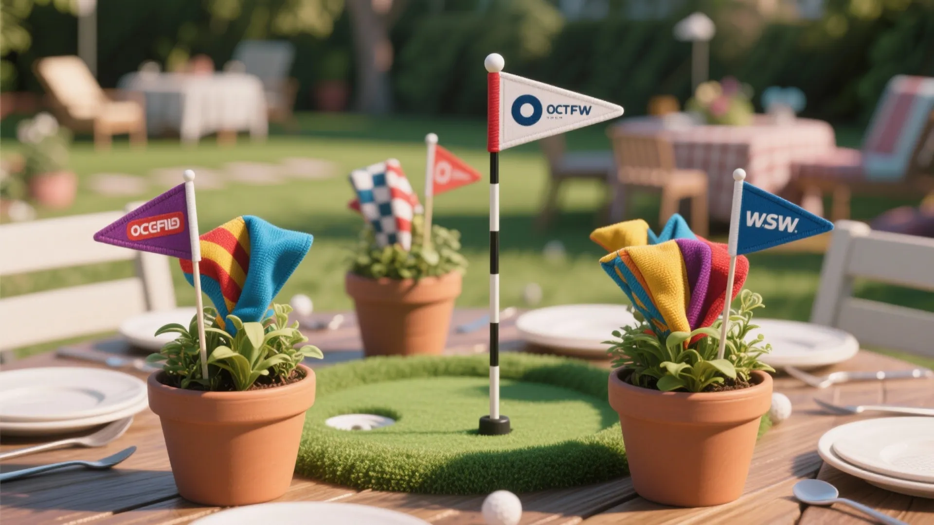 7. Golf Flag Centerpieces