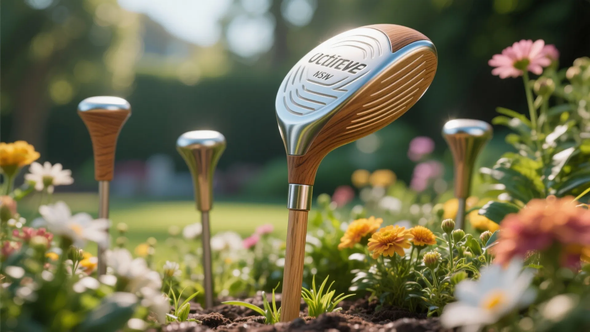 2. Golf Tee Garden Stakes