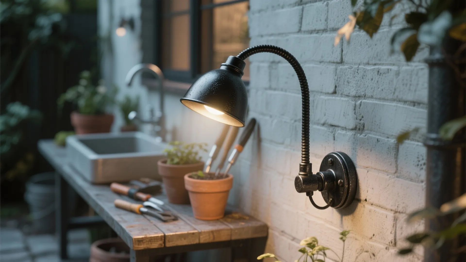 3. Industrial Gooseneck Lights for Workshop Areas