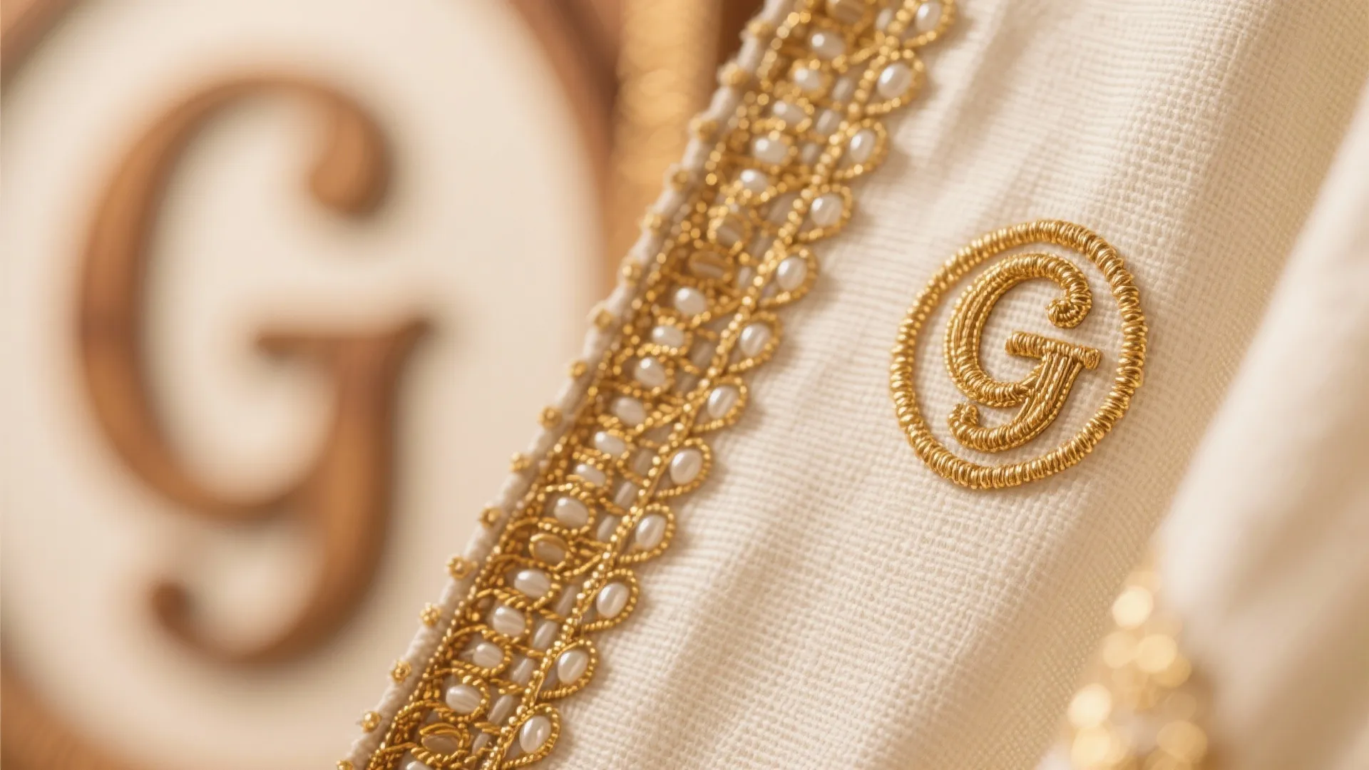 3) Handloom Backdrop with Gota Patti & Baby Name Monogram