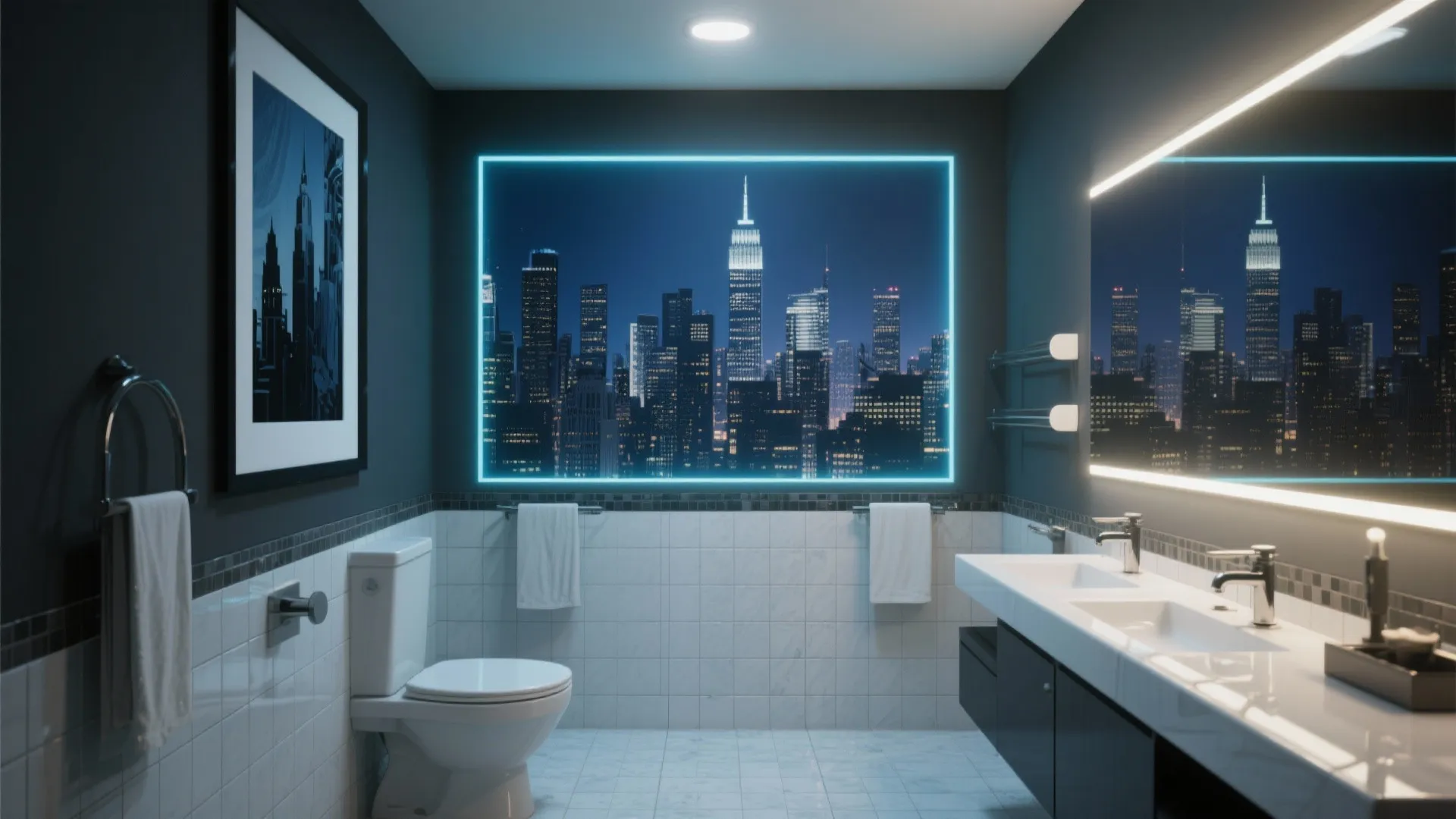 2. Gotham Skyline Wall Art