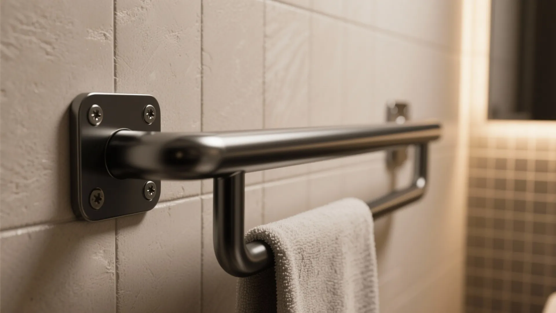 2. Strategic grab bars and reinforced walls